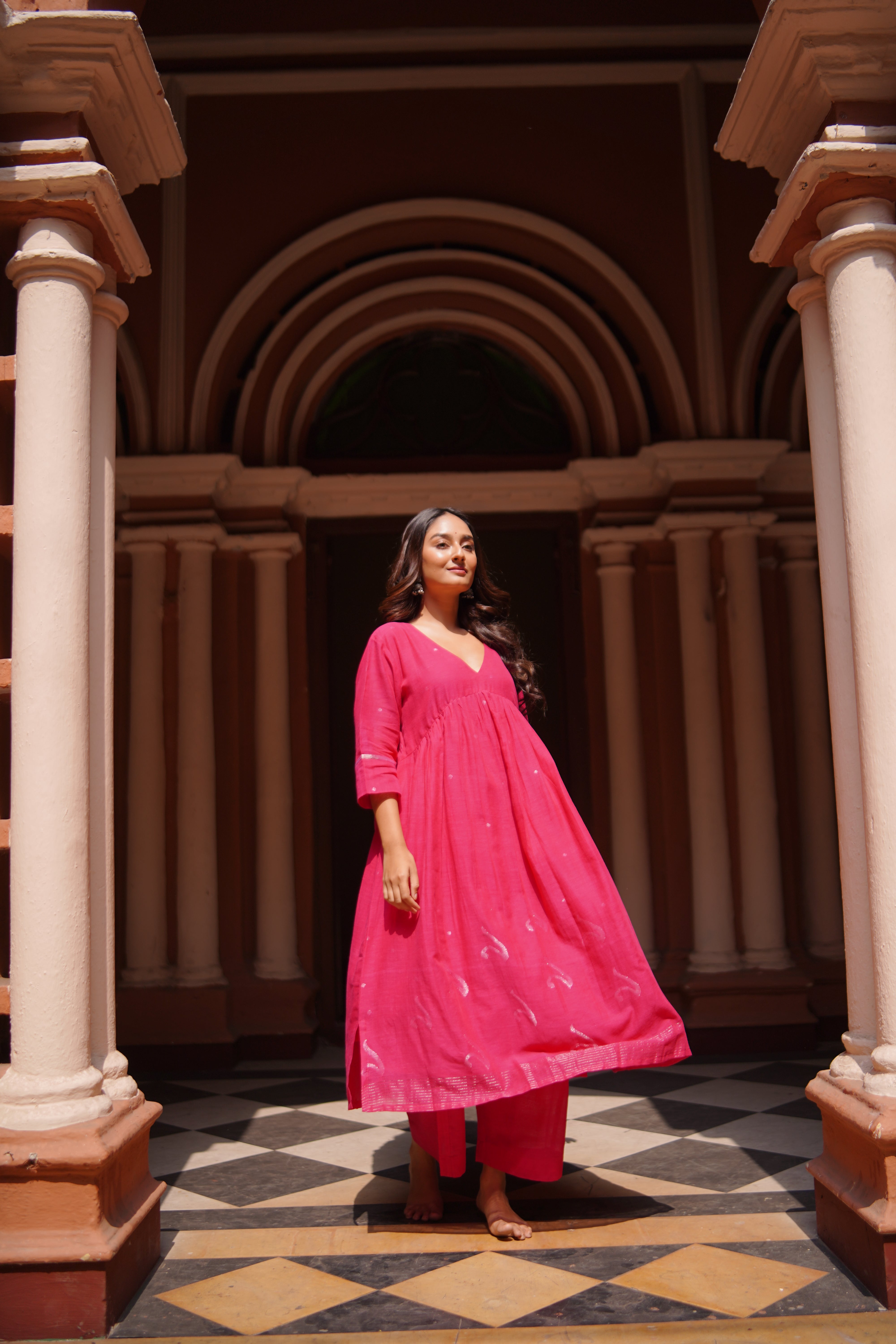 Vintage Fuchsia (Mulmul Jamdani)