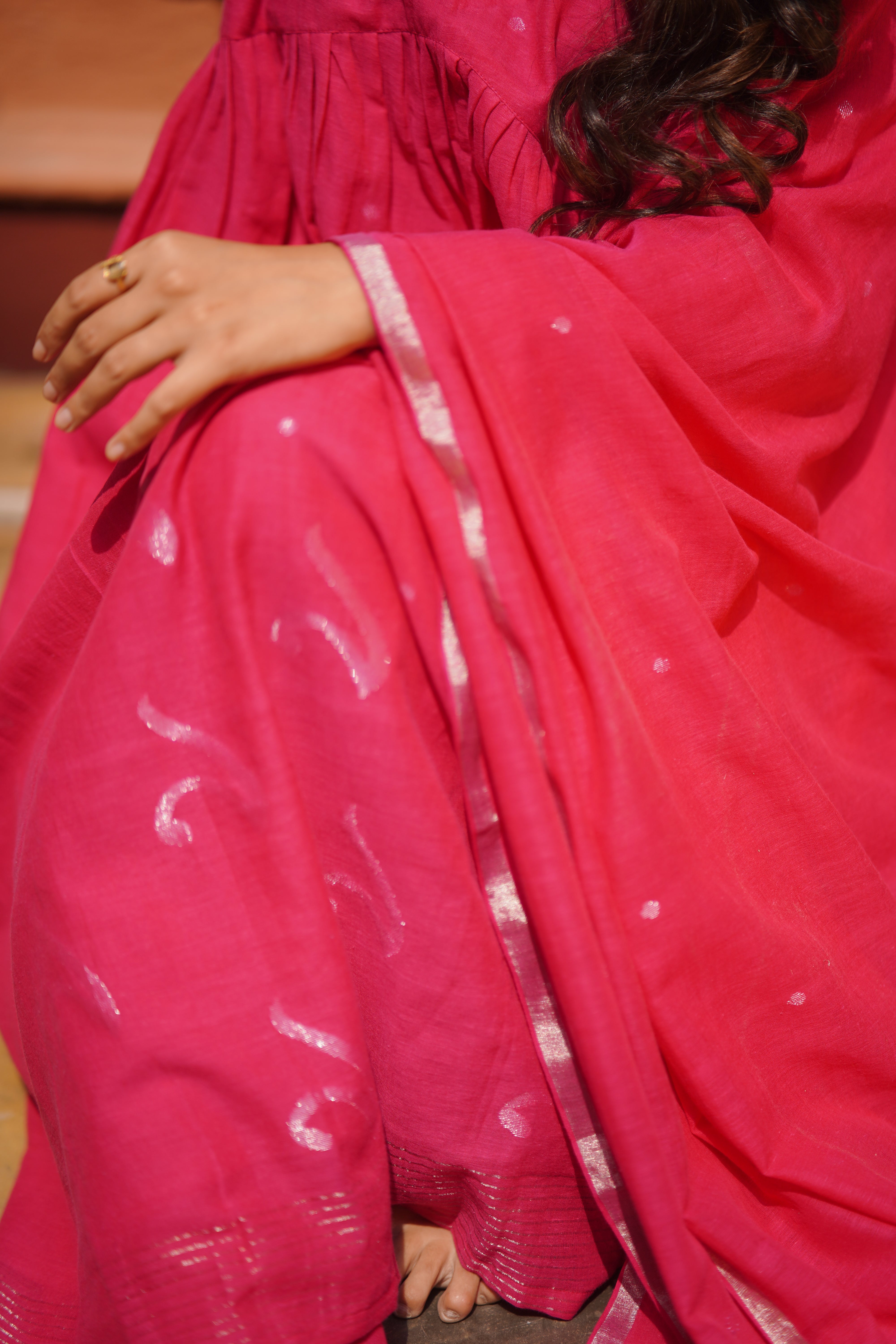 Vintage Fuchsia (Mulmul Jamdani)