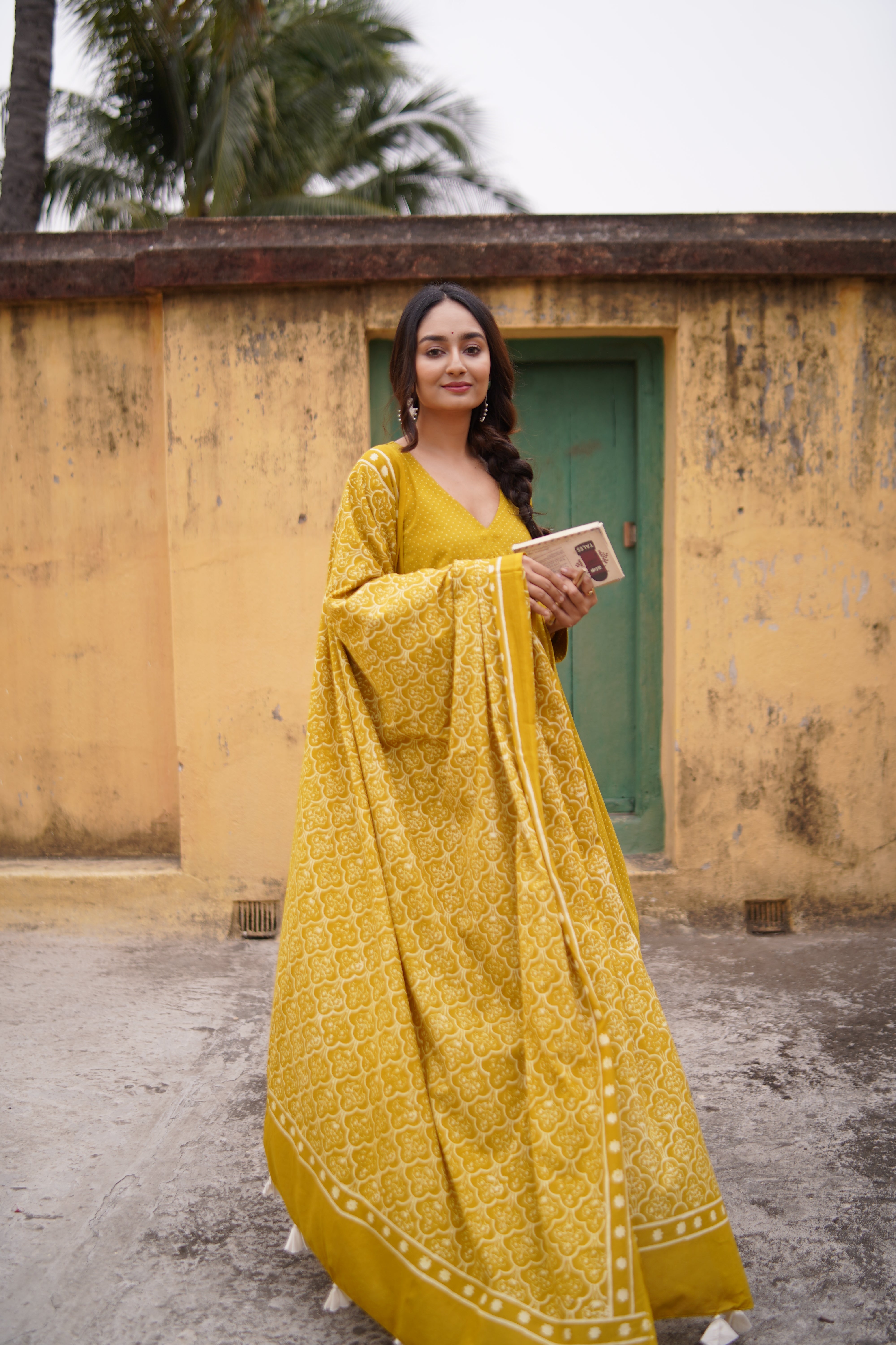 Olive Ember (Cotton Block Print)