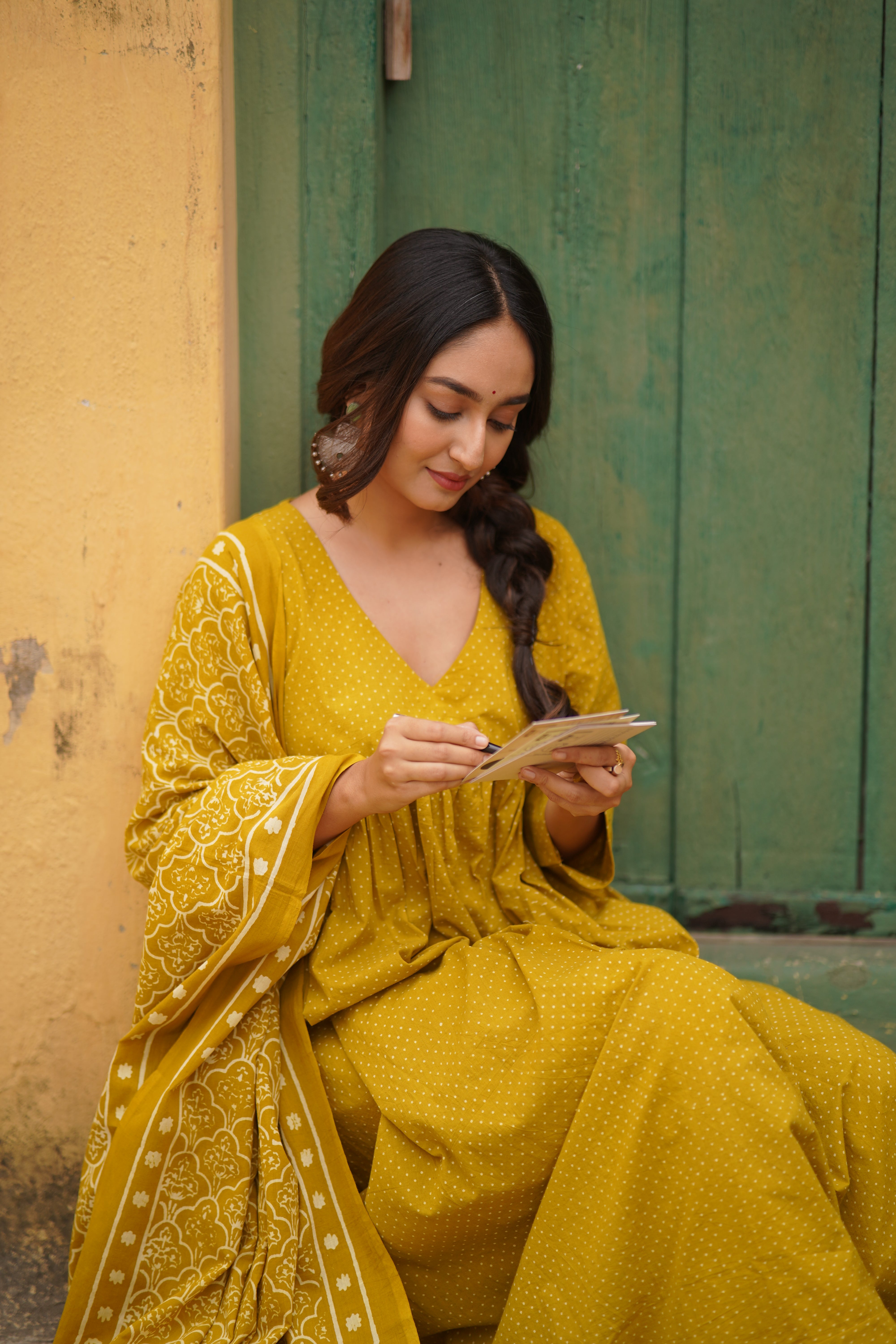 Olive Ember (Cotton Block Print)