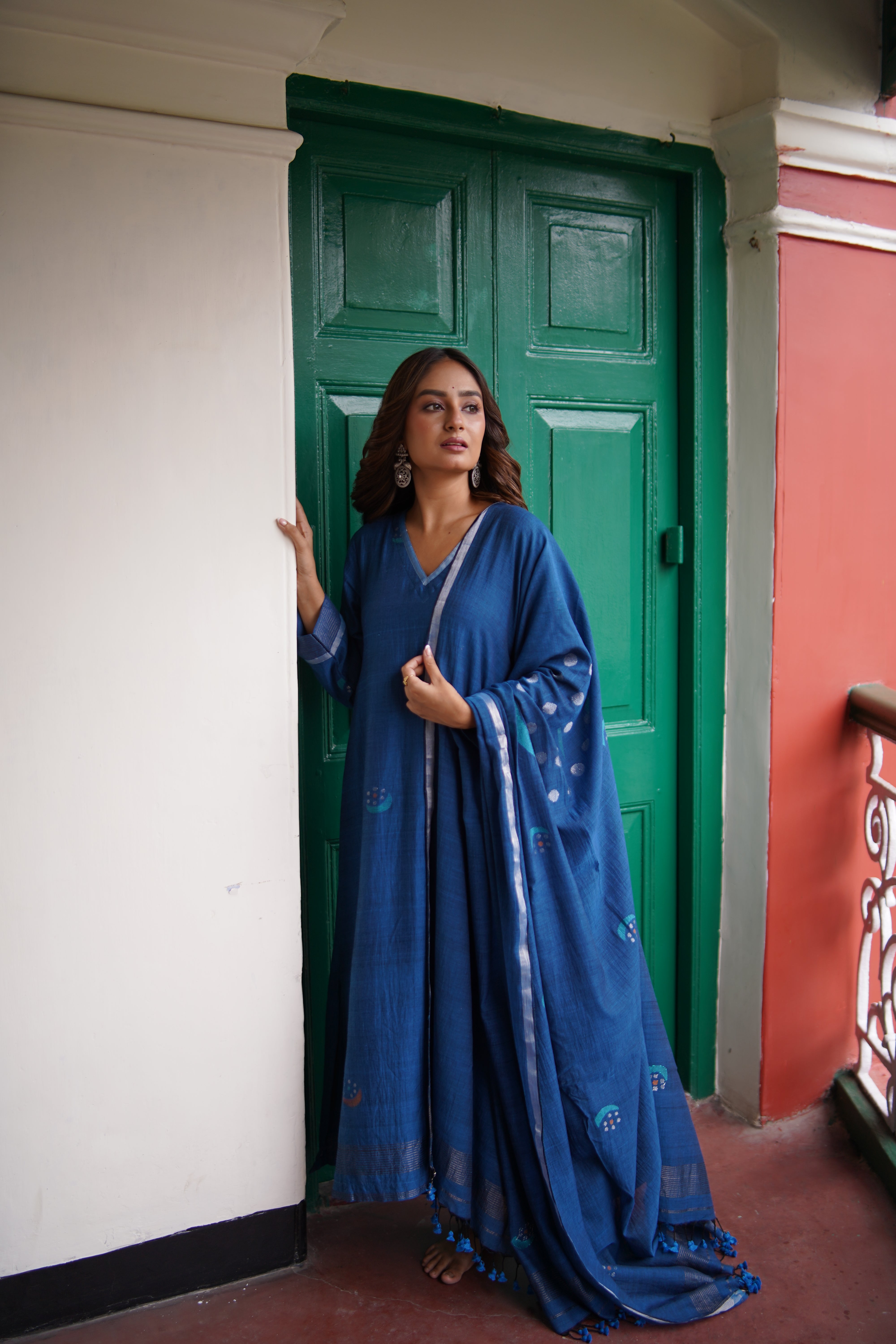 Azure Moon (Mulmul Jamdani)