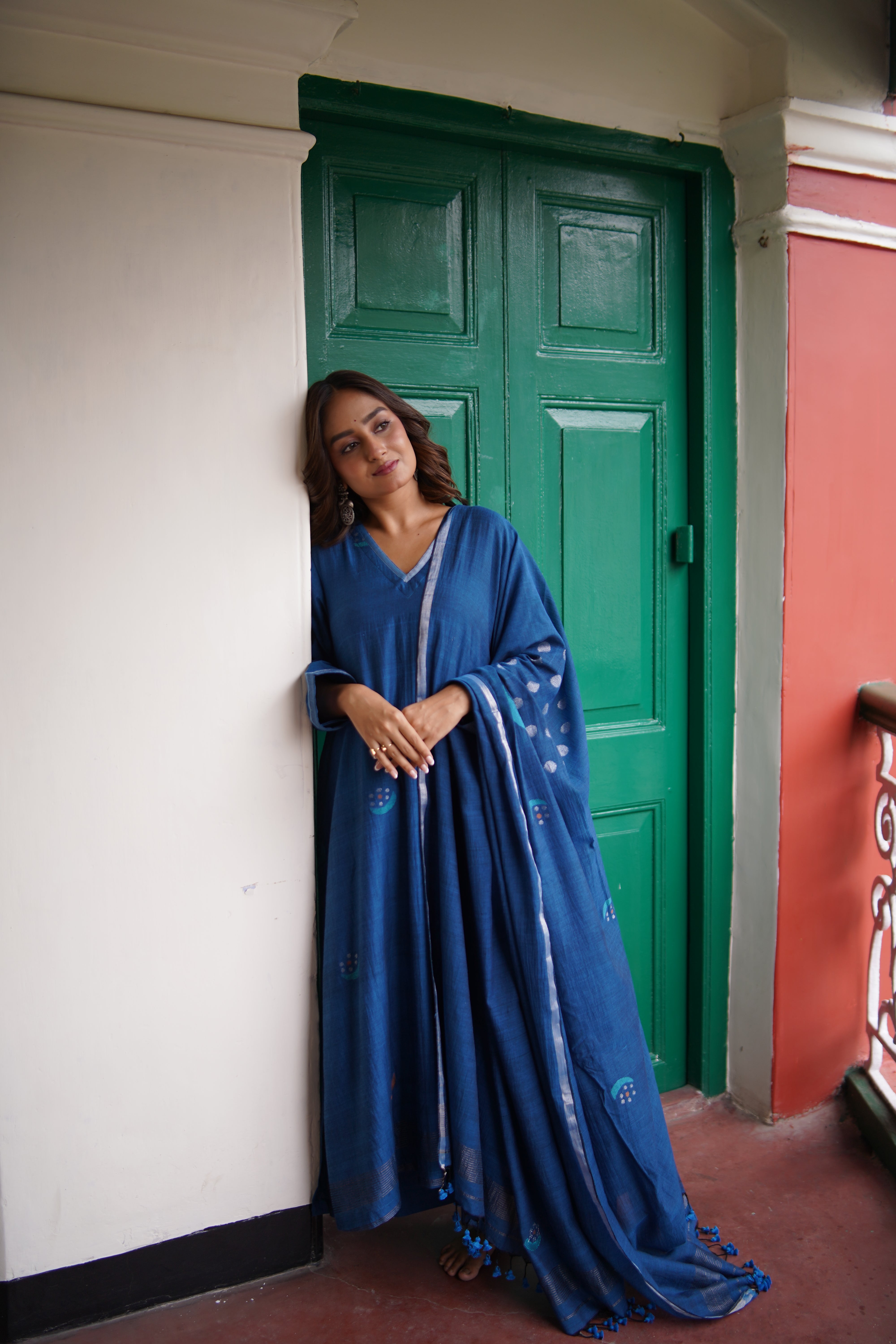 Azure Moon (Mulmul Jamdani)