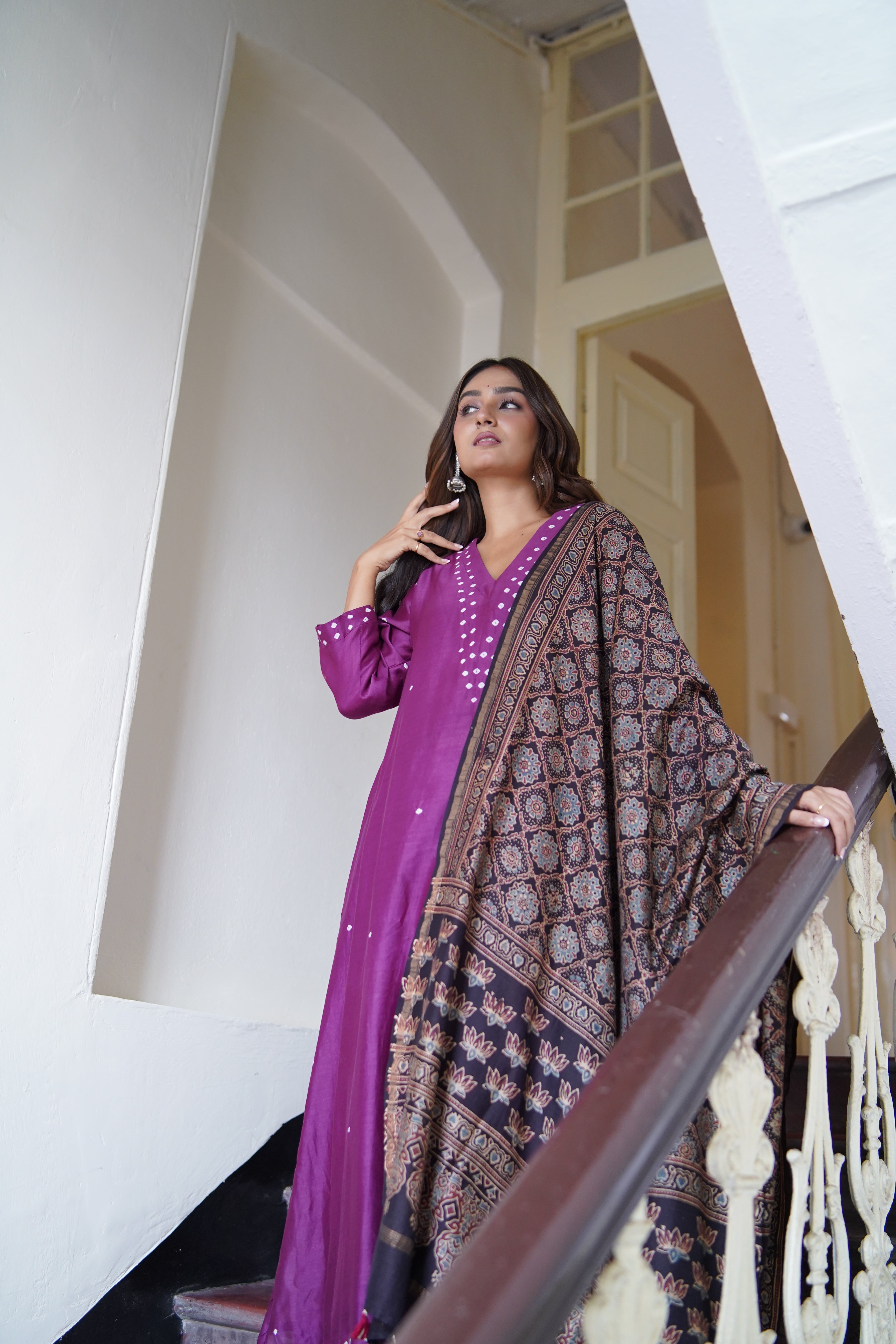 Vintage Merlot (Chanderi Bhandej Ajrakh)