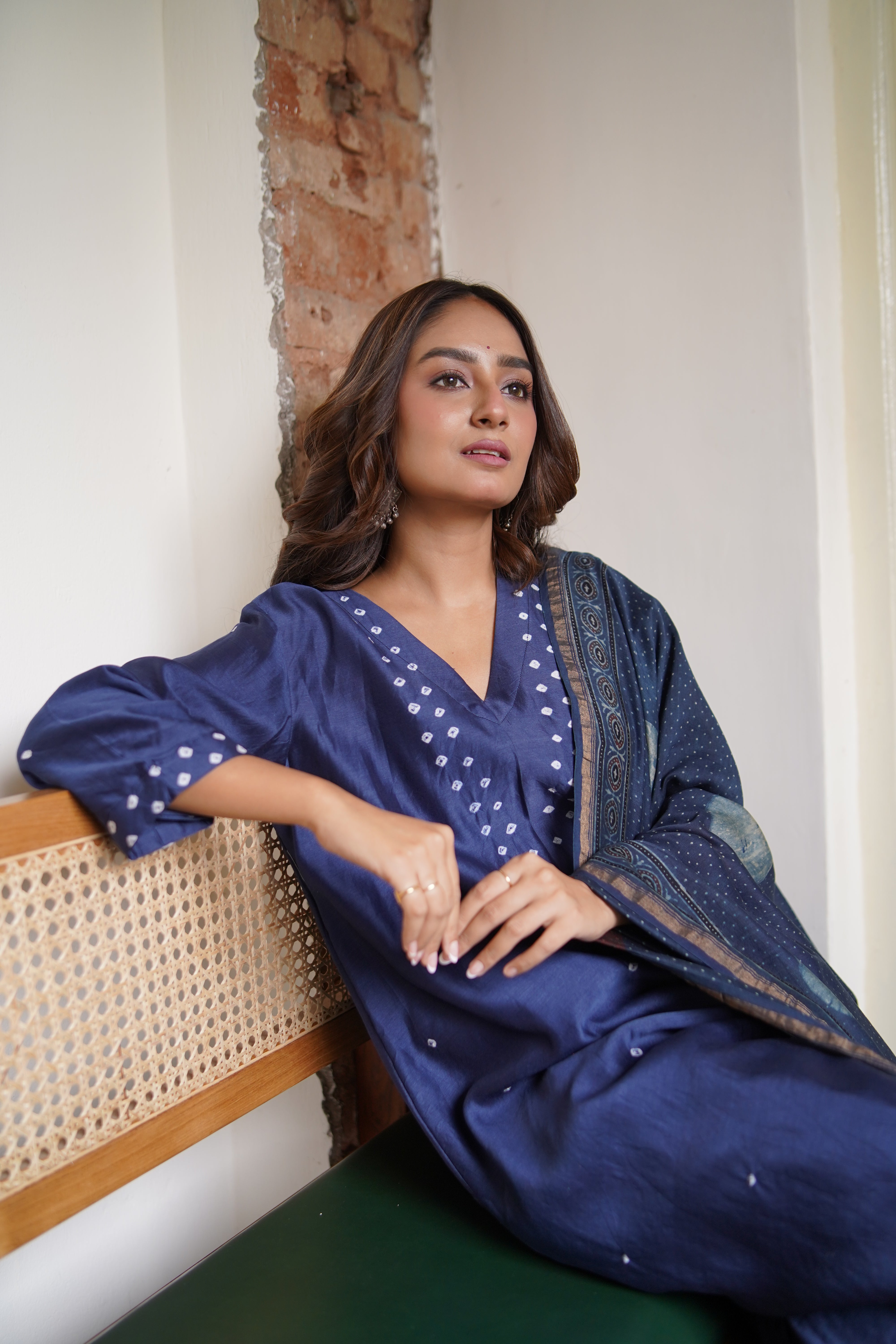 Ajrakh Eclipse (Chanderi Bhandej Ajrakh)