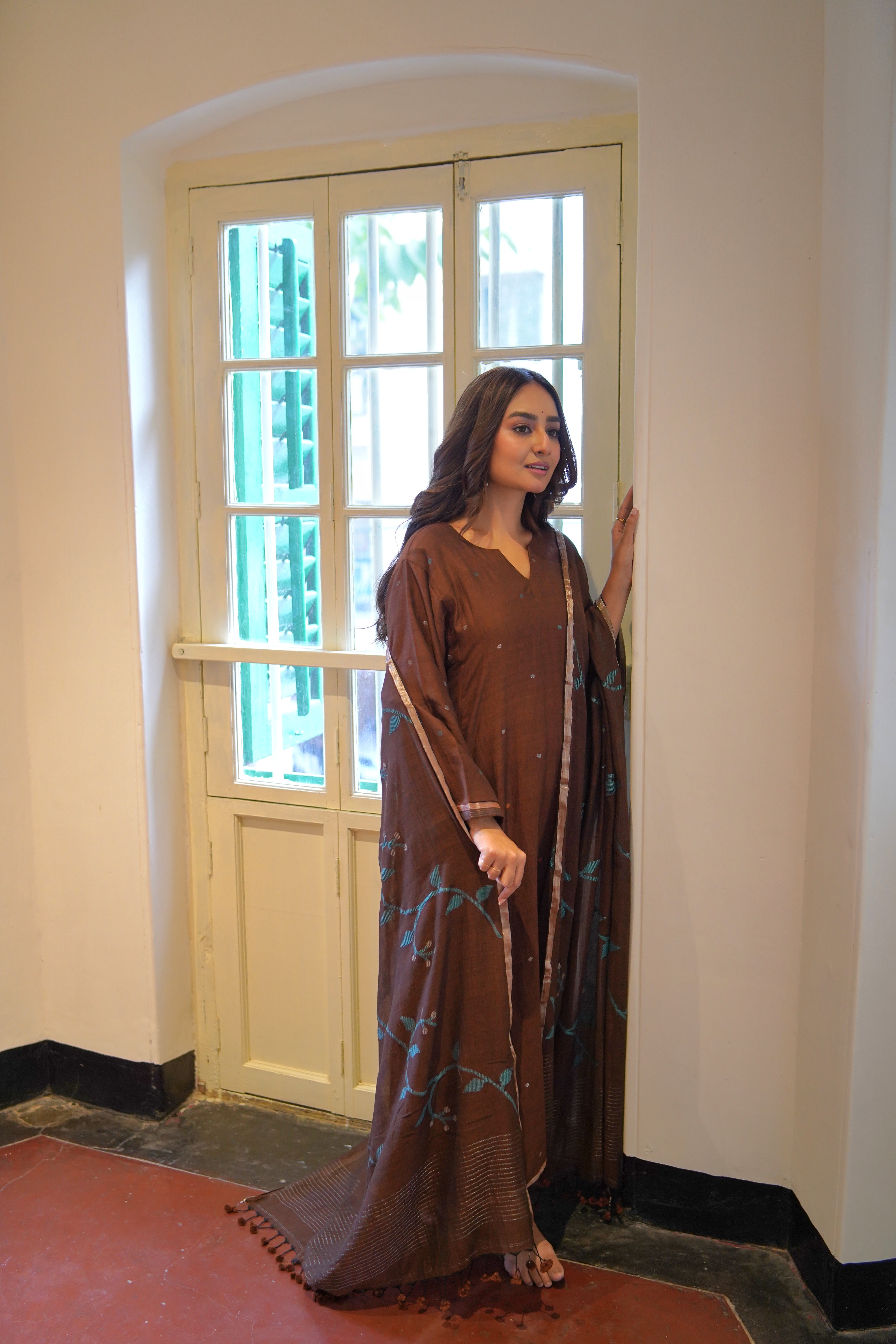 Earthy Brown (Mulmul Jamdani)