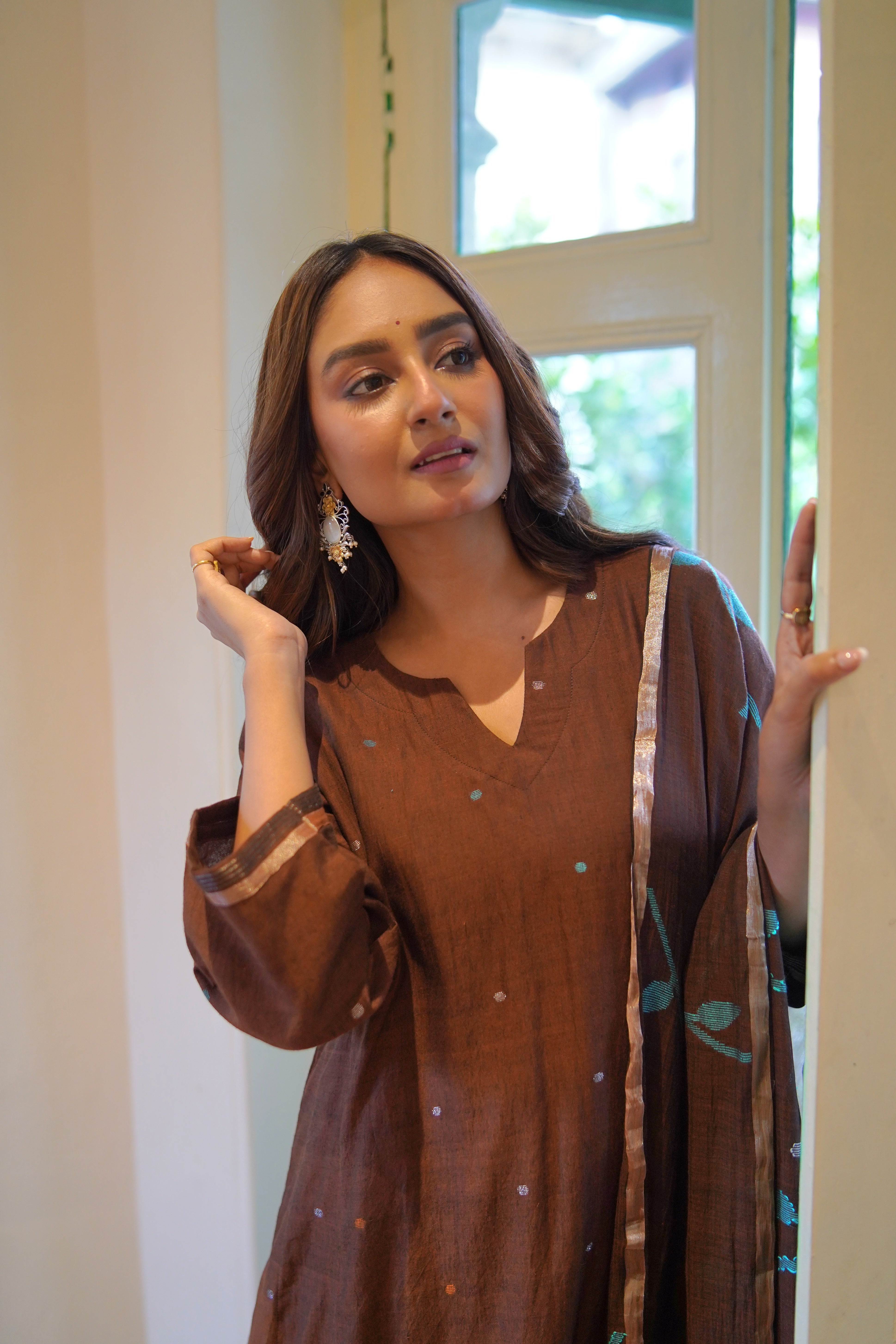 Earthy Brown (Mulmul Jamdani)