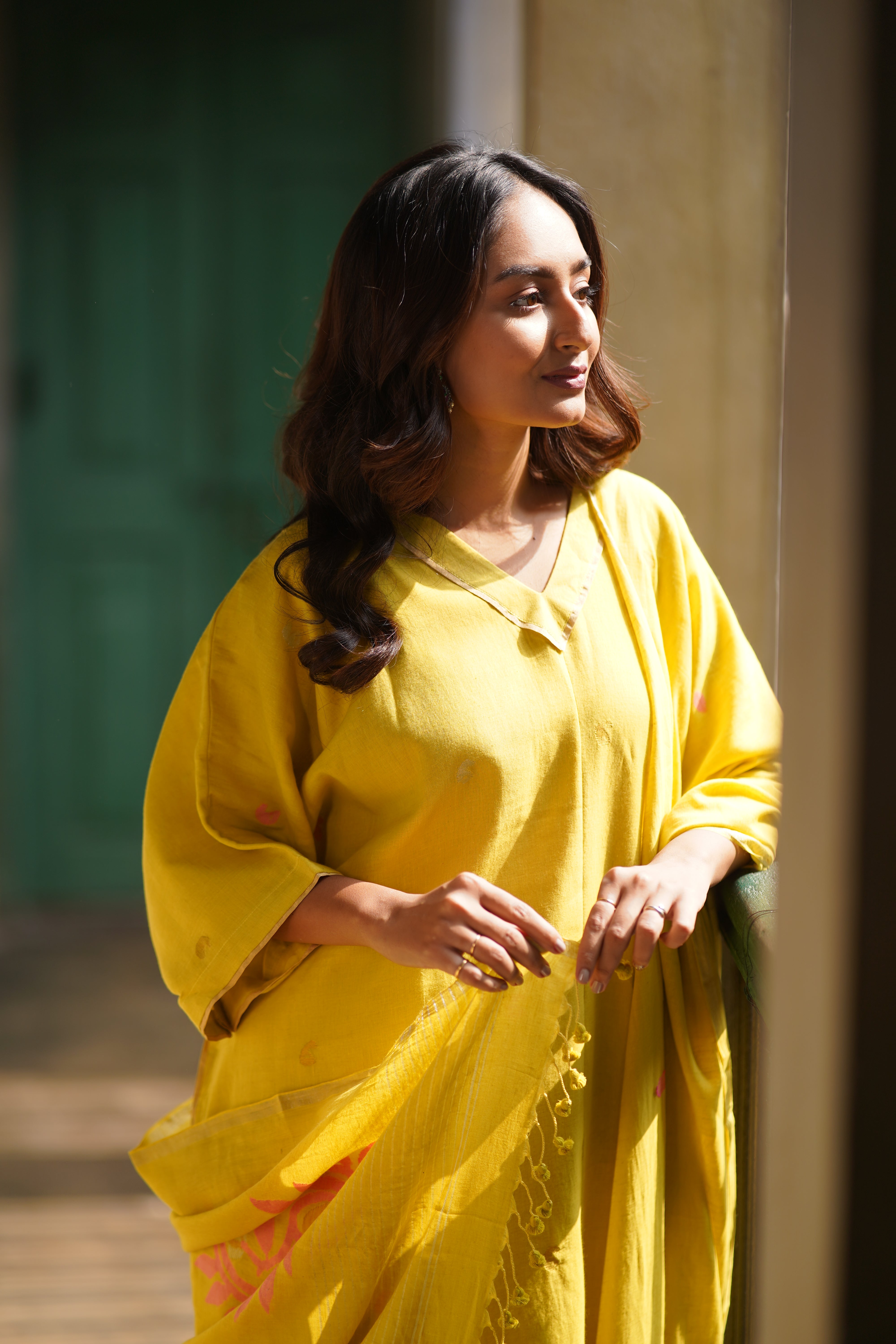 Olive Radiance (Mulmul Jamdani)