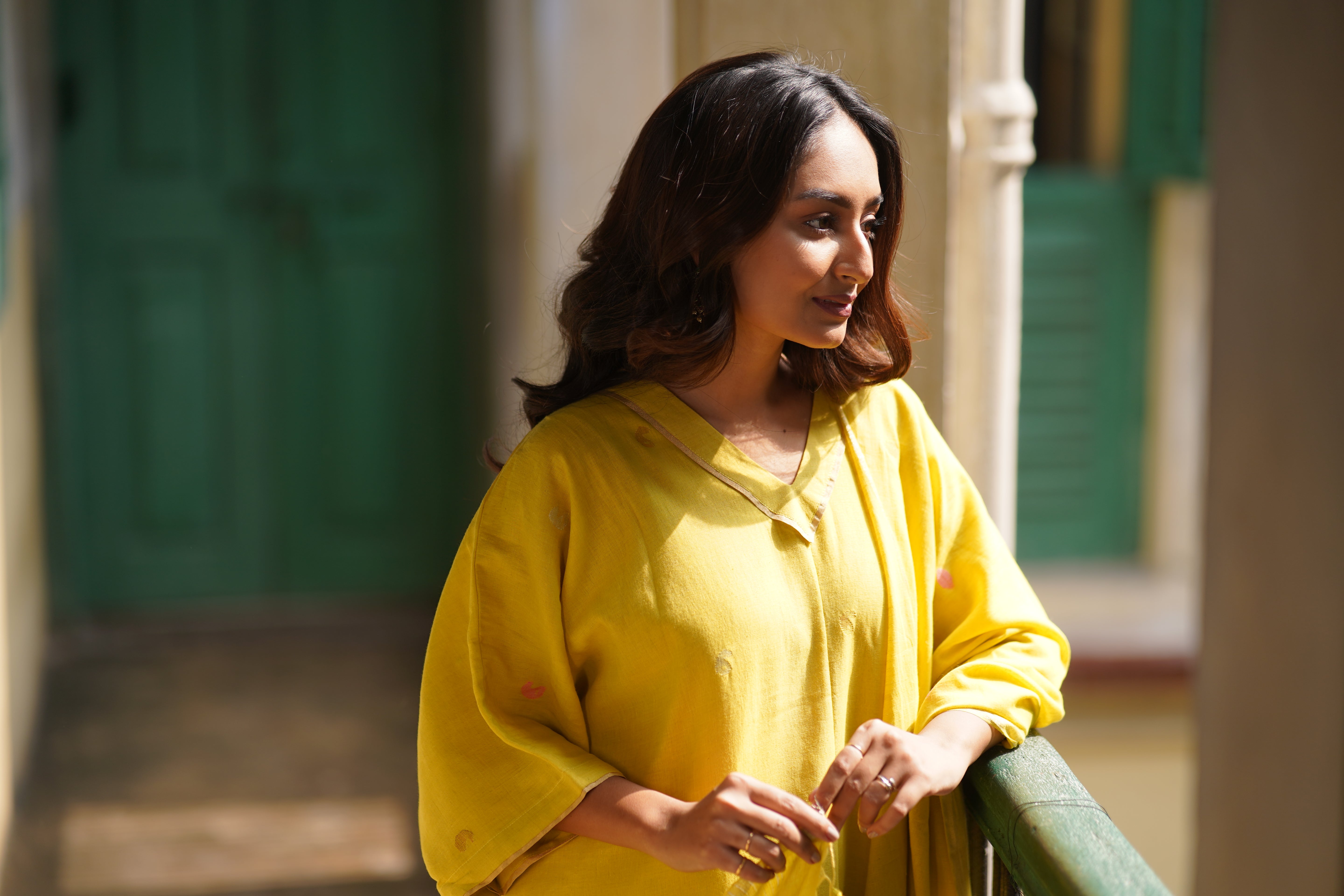 Olive Radiance (Mulmul Jamdani)