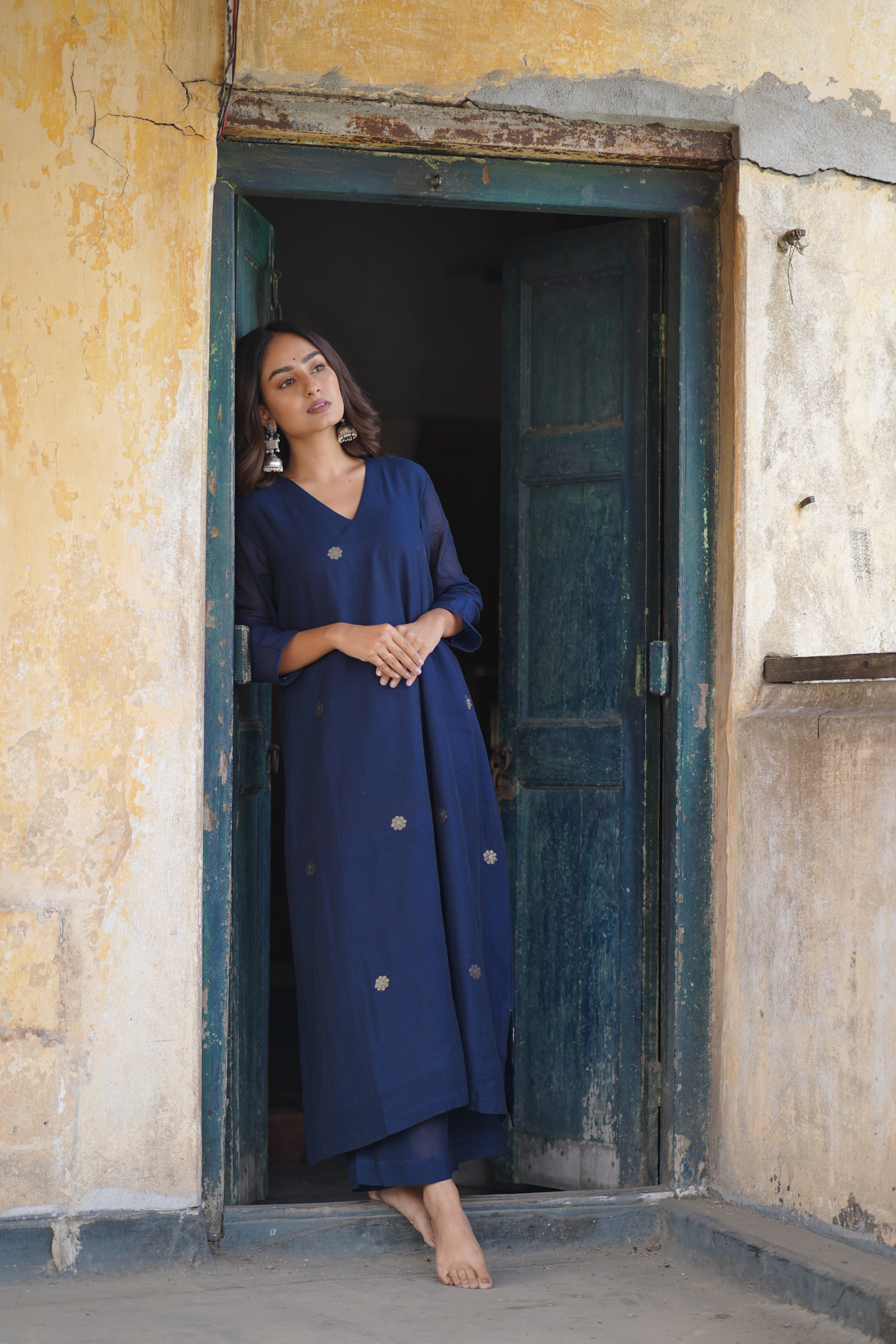 Navy Essence (Cotton Jamdani)