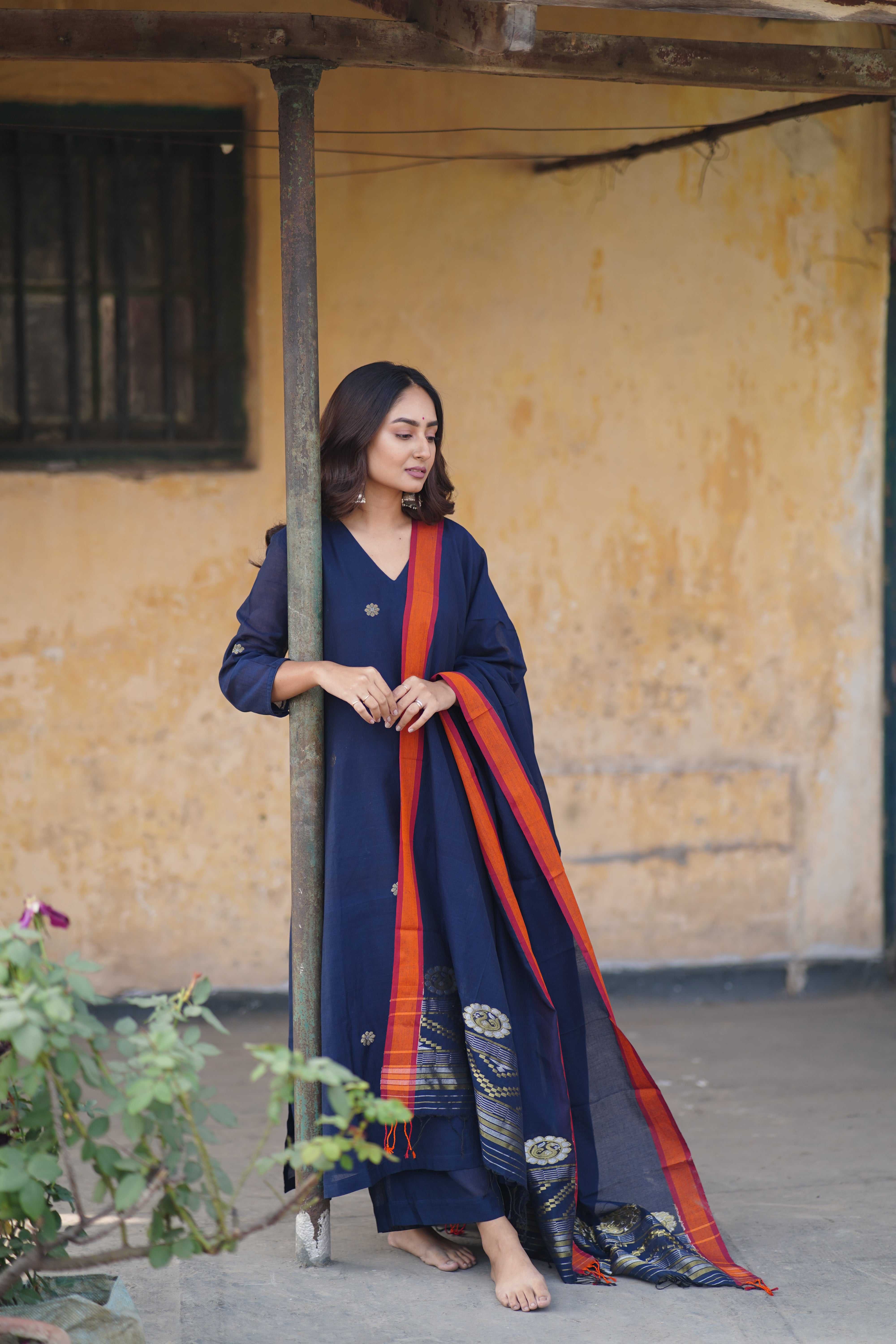 Navy Essence (Cotton Jamdani)