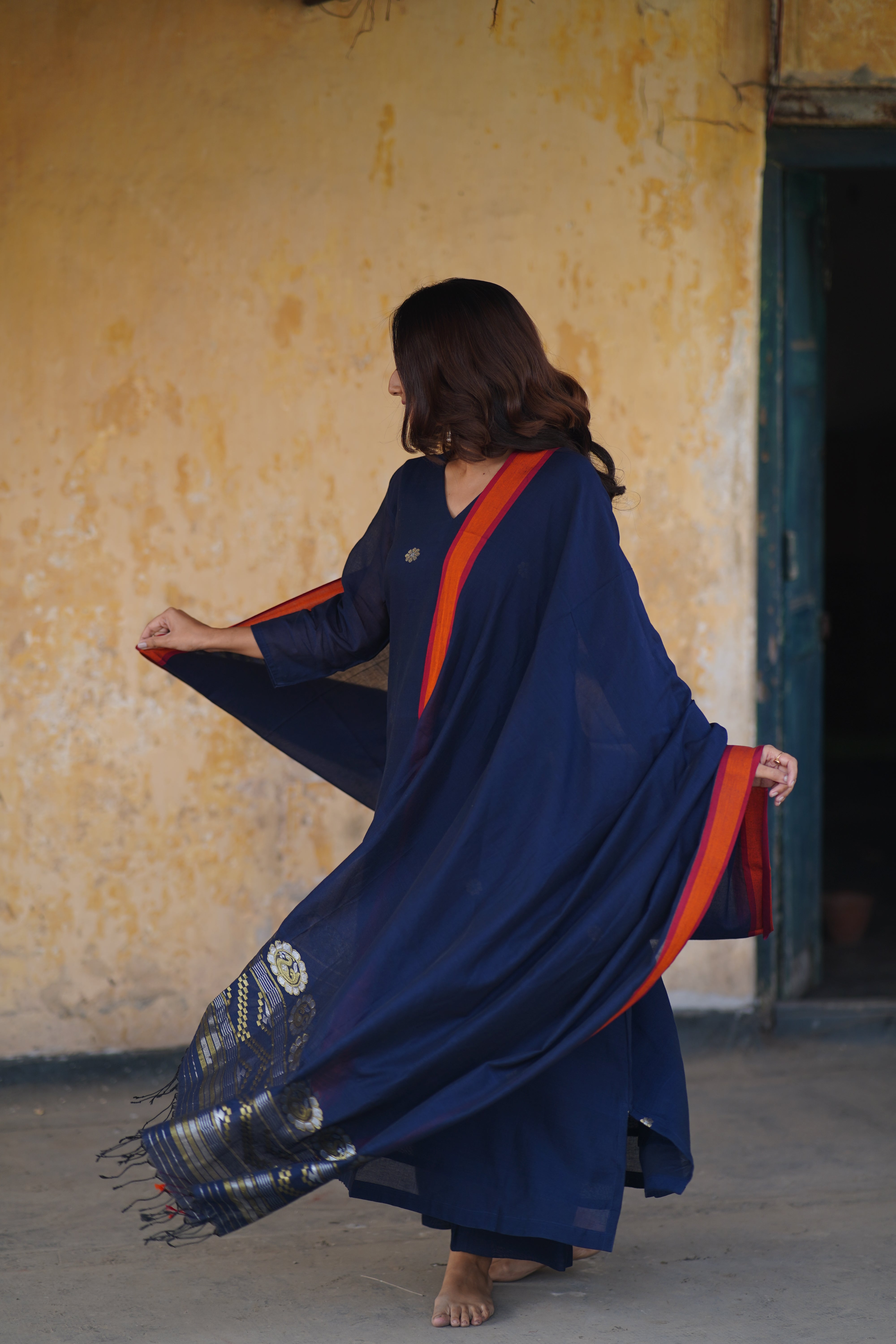 Navy Essence (Cotton Jamdani)