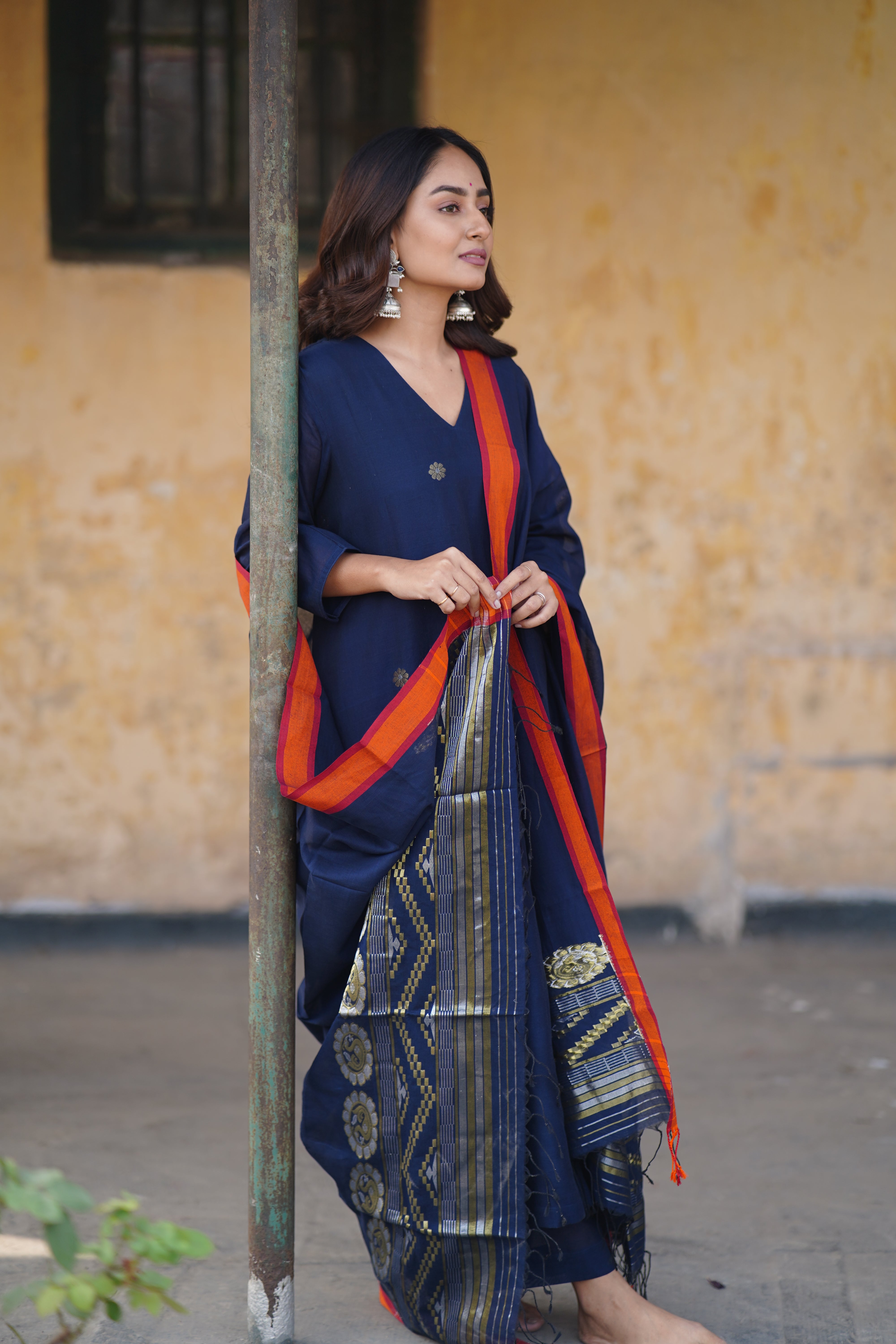 Navy Essence (Cotton Jamdani)