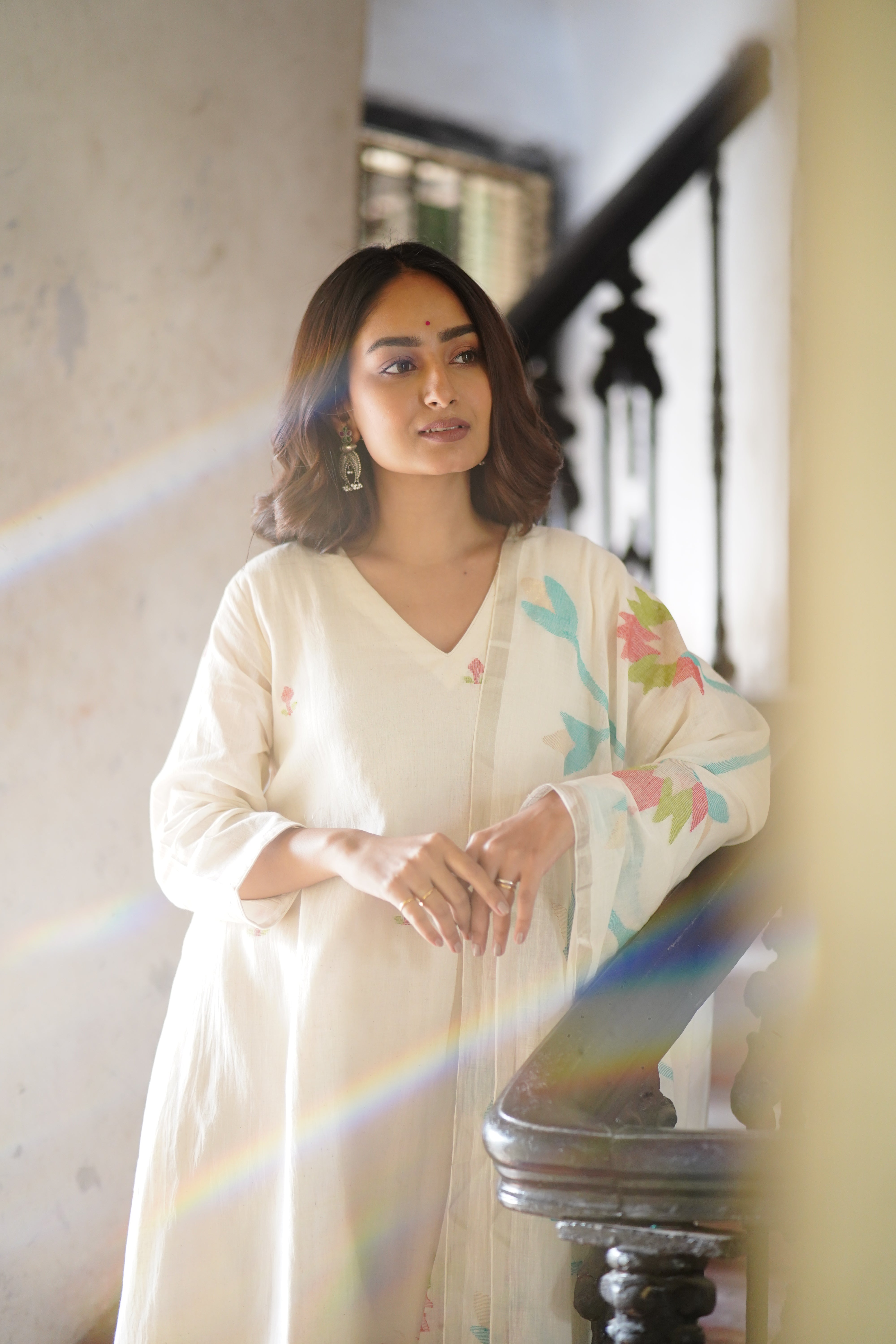 Ivory Elegance (Mulmul Jamdani)