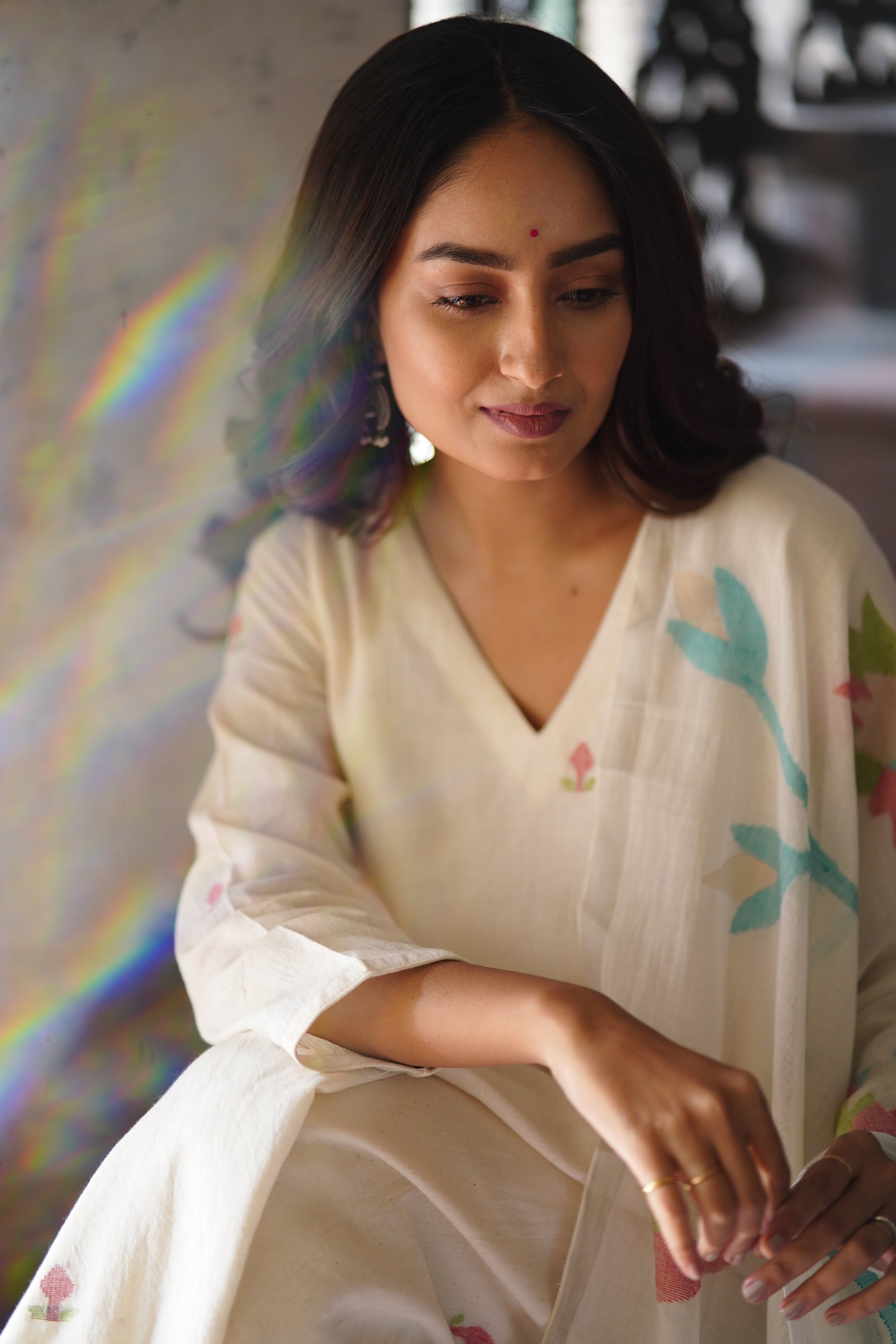 Ivory Elegance (Mulmul Jamdani)