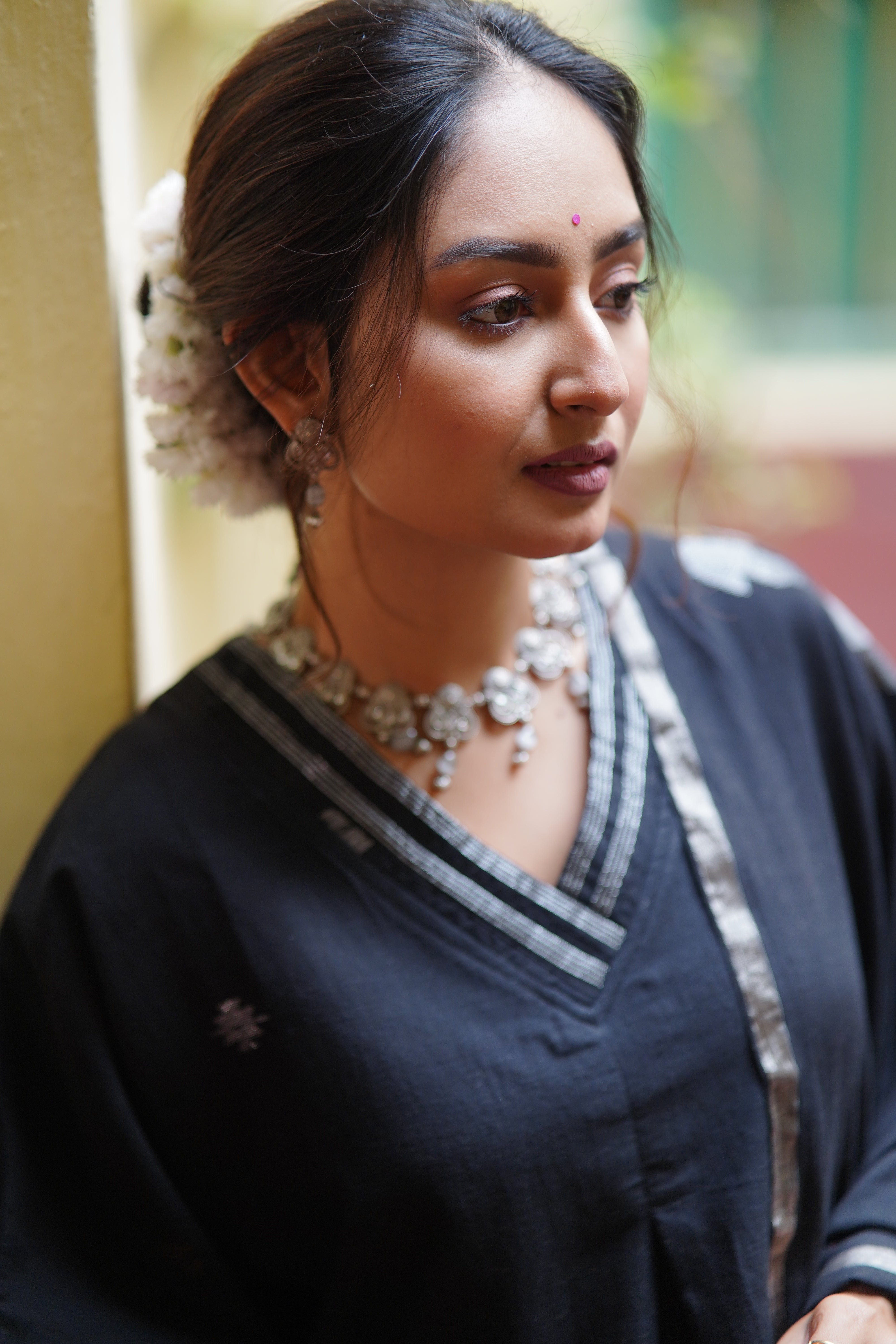 Black Tulip (Mulmul Jamdani)