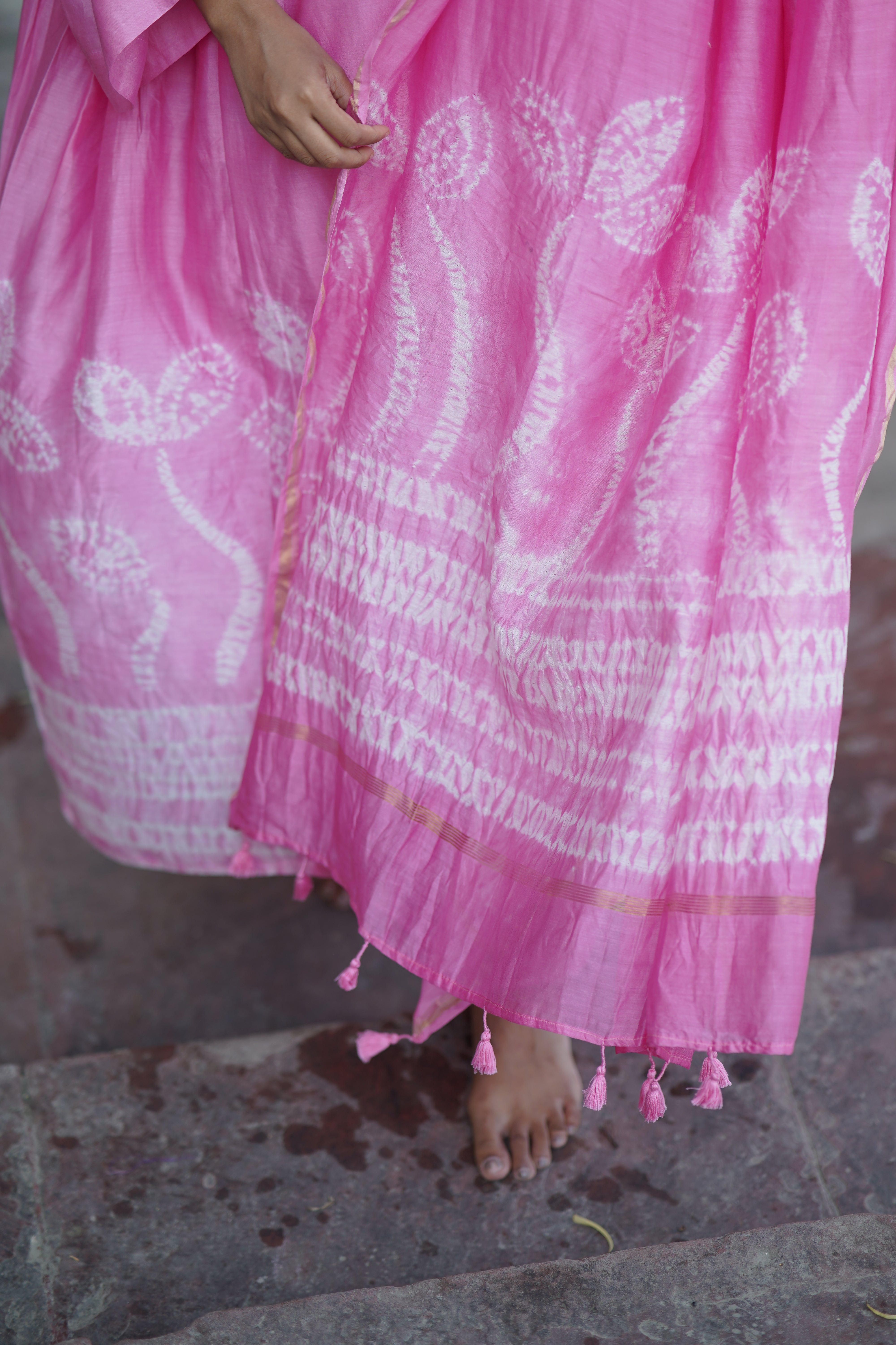 Rose Mist (Chanderi Tie Dye)