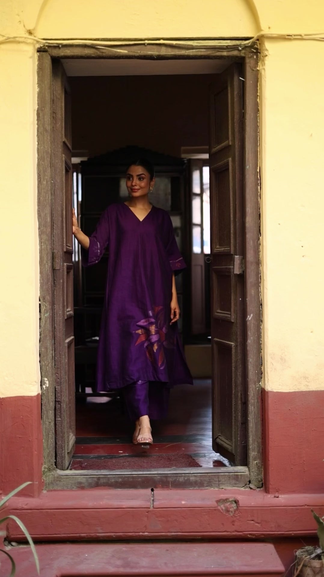 Violet Bloom (Organic Cotton Jamdani Coord)