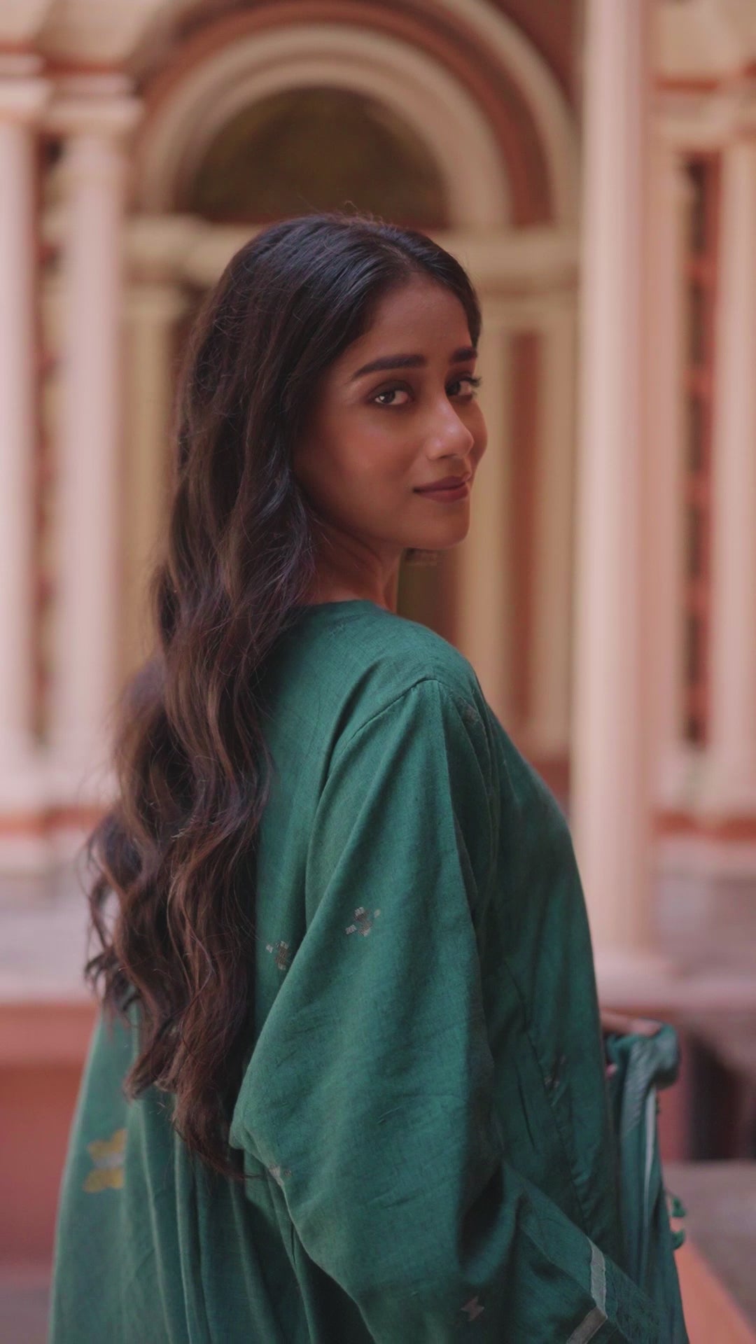 Teal Bloom (Mulmul Jamdani)