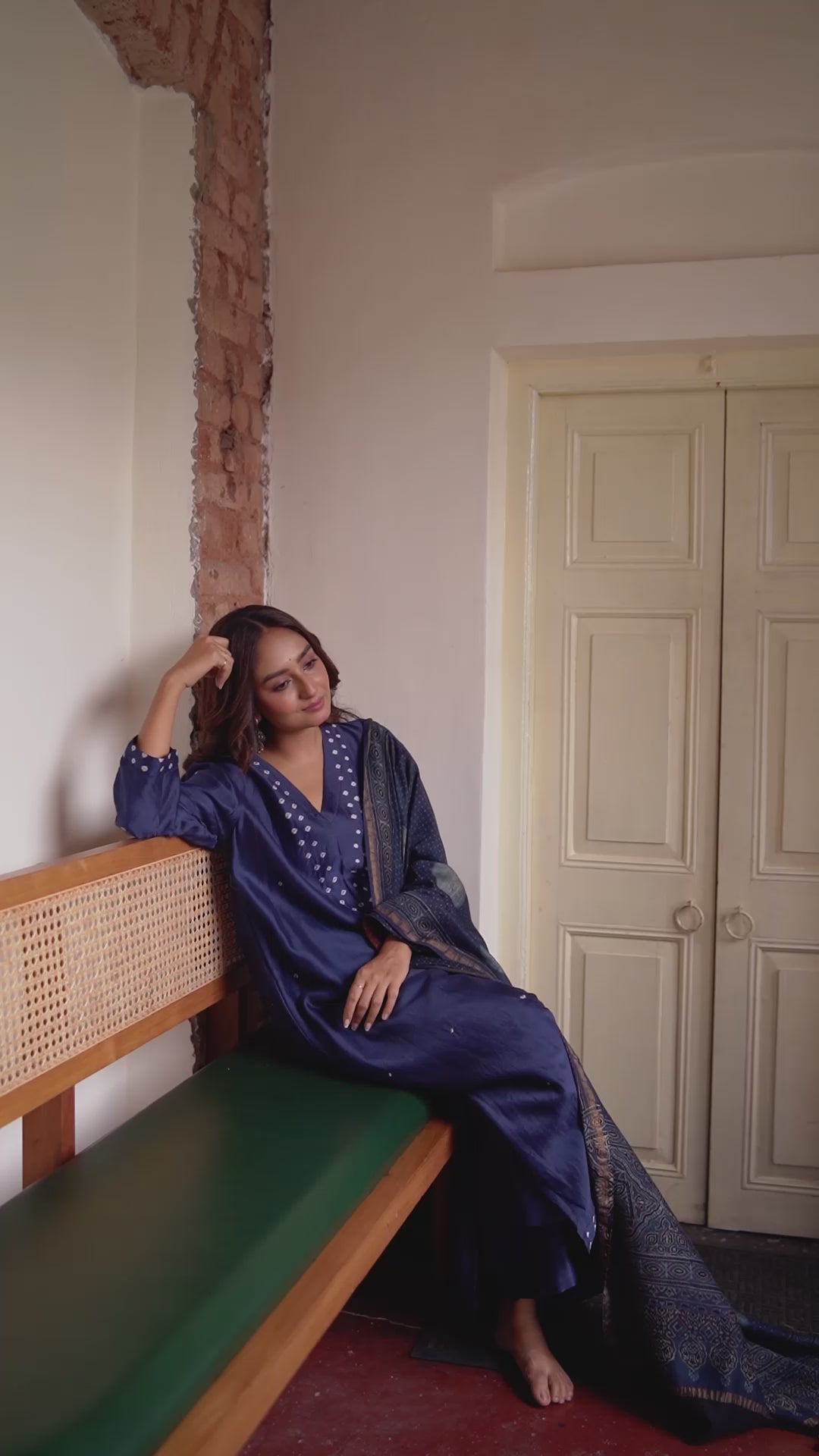 Ajrakh Eclipse (Chanderi Bhandej Ajrakh)