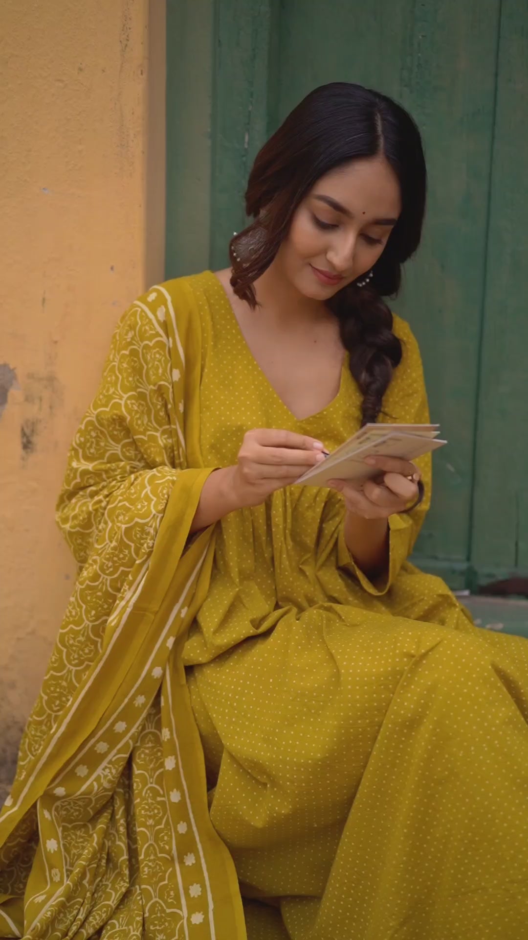 Olive Ember (Cotton Block Print)