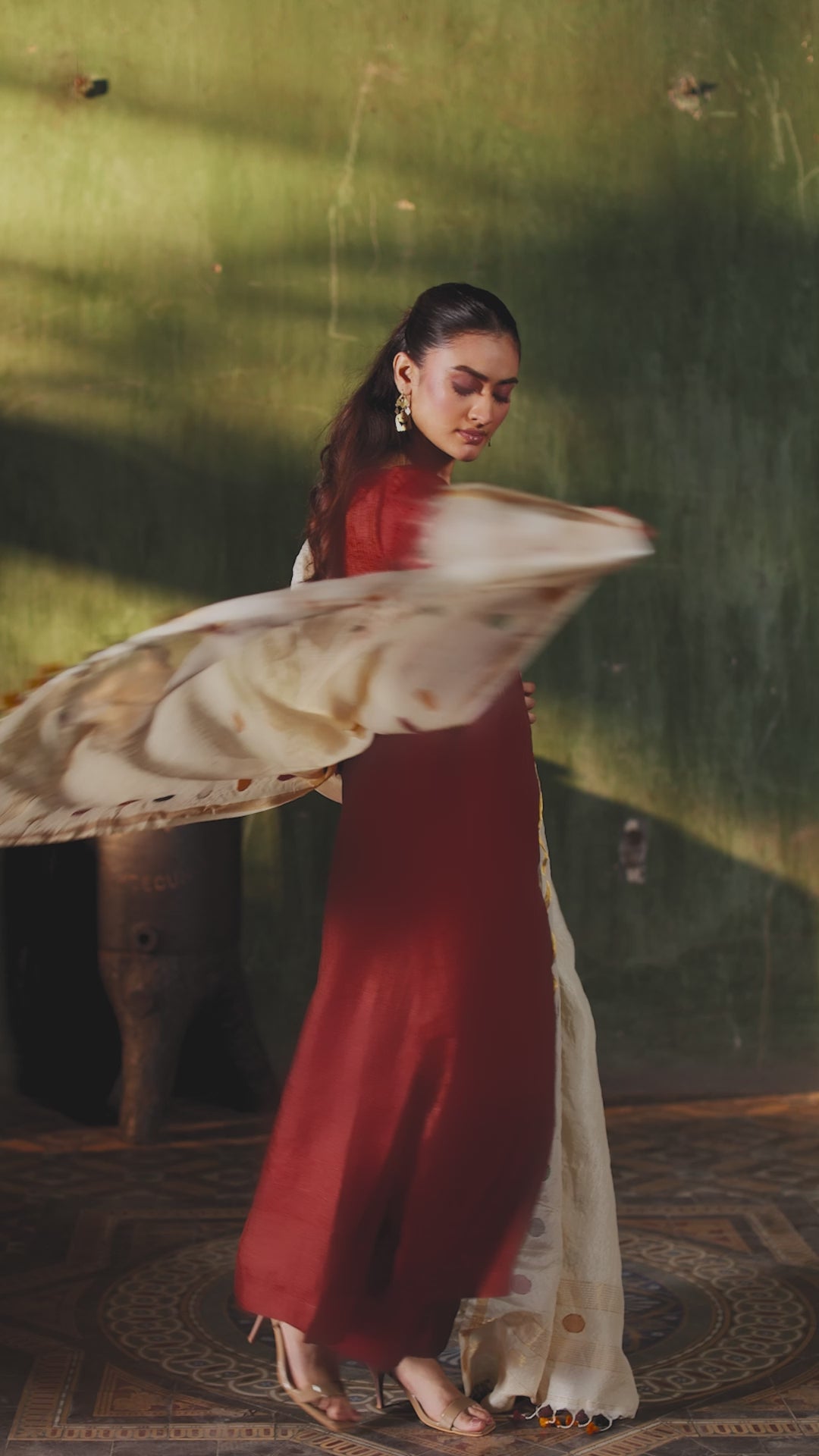 ROOH - Maroon (Silk Jamdani)