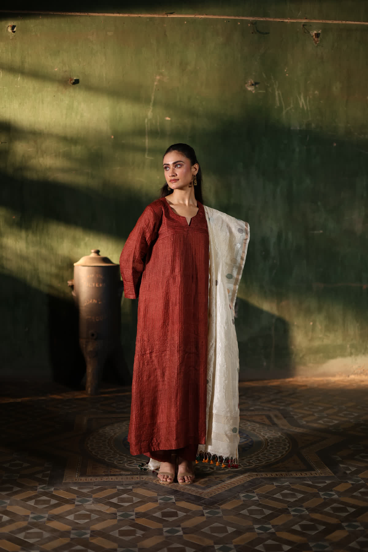ROOH - Maroon (Silk Jamdani)