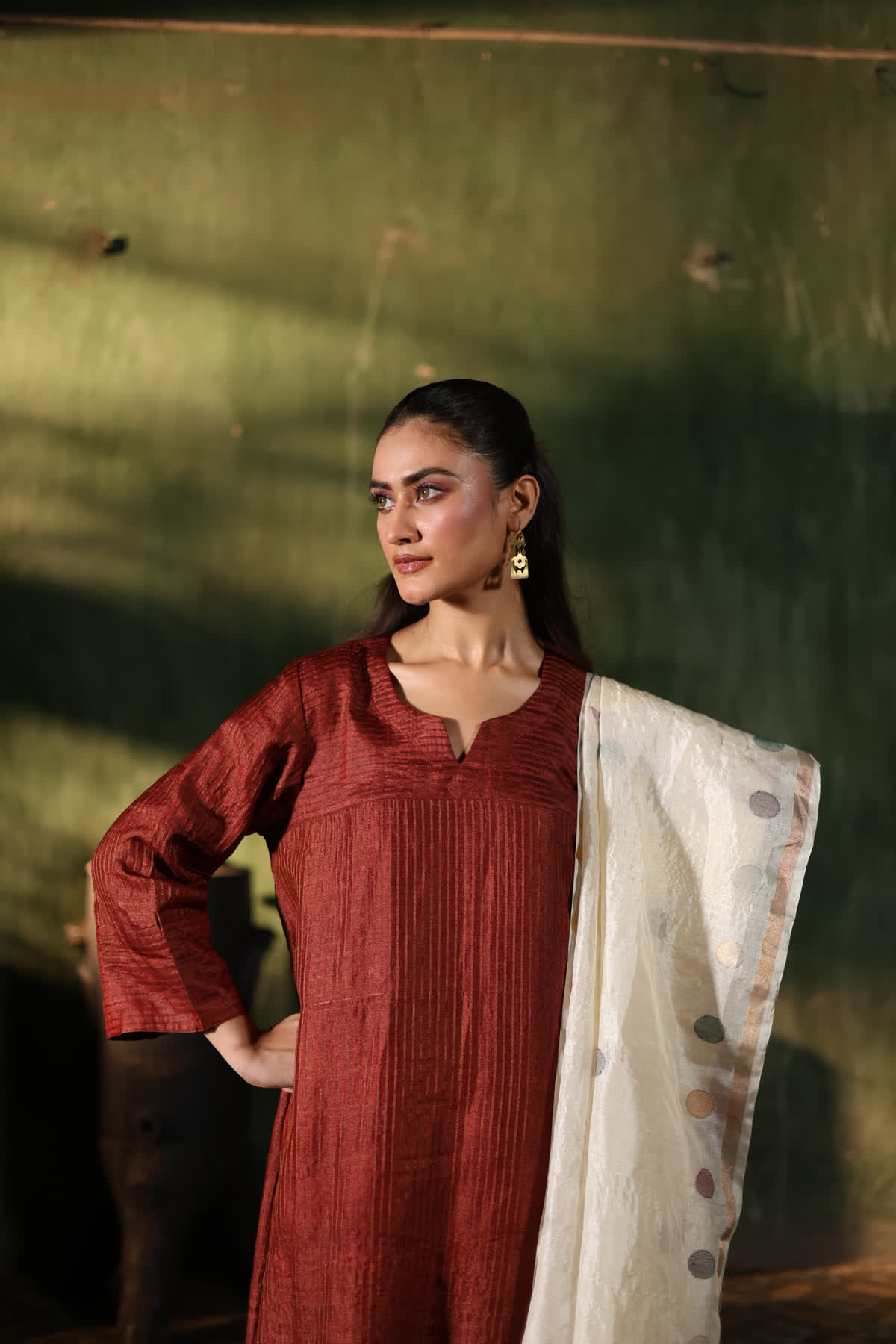 ROOH - Maroon (Silk Jamdani)
