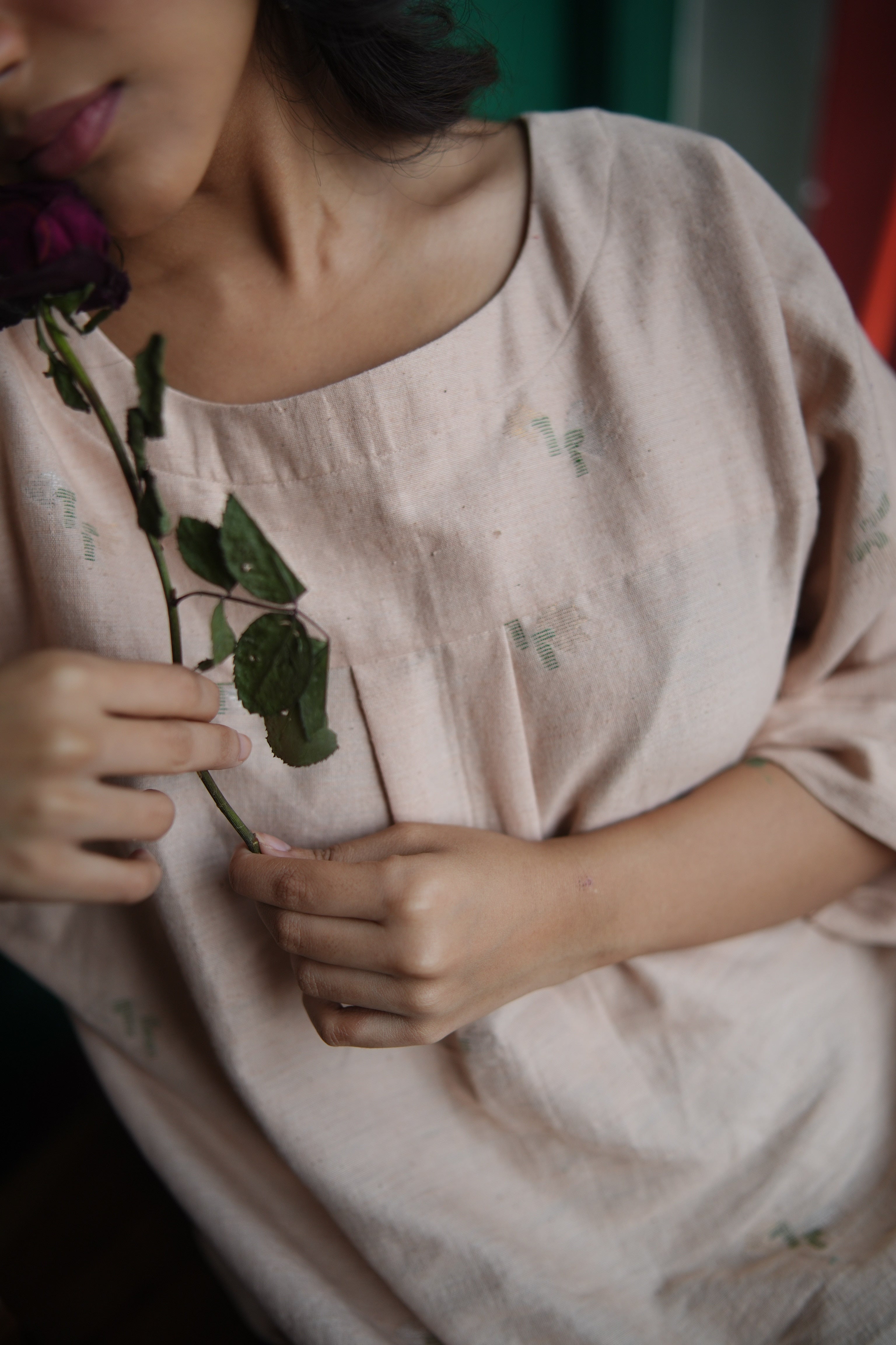 Olive Dusk (Organic Cotton Jamdani Coord)