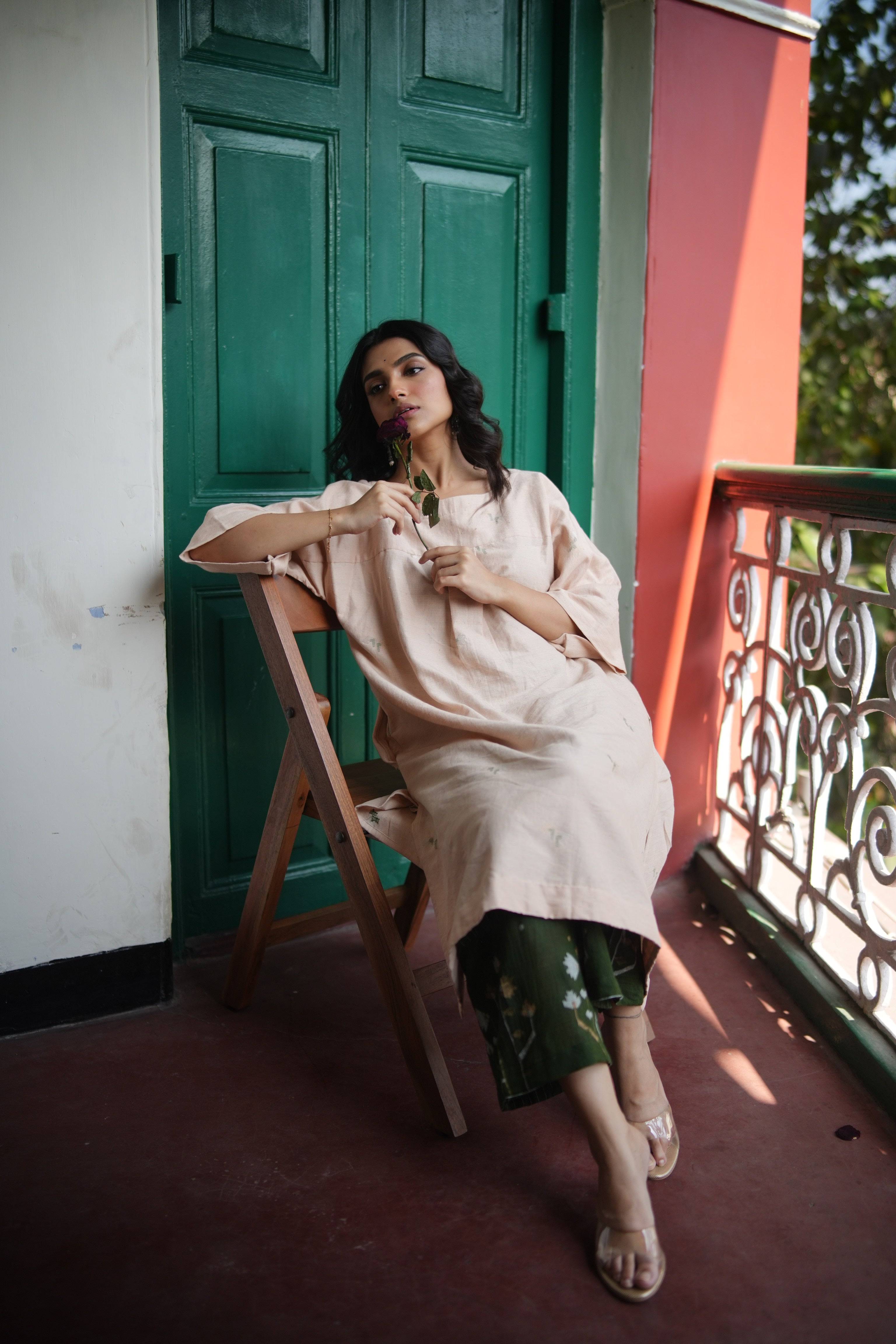 Olive Dusk (Organic Cotton Jamdani Coord)