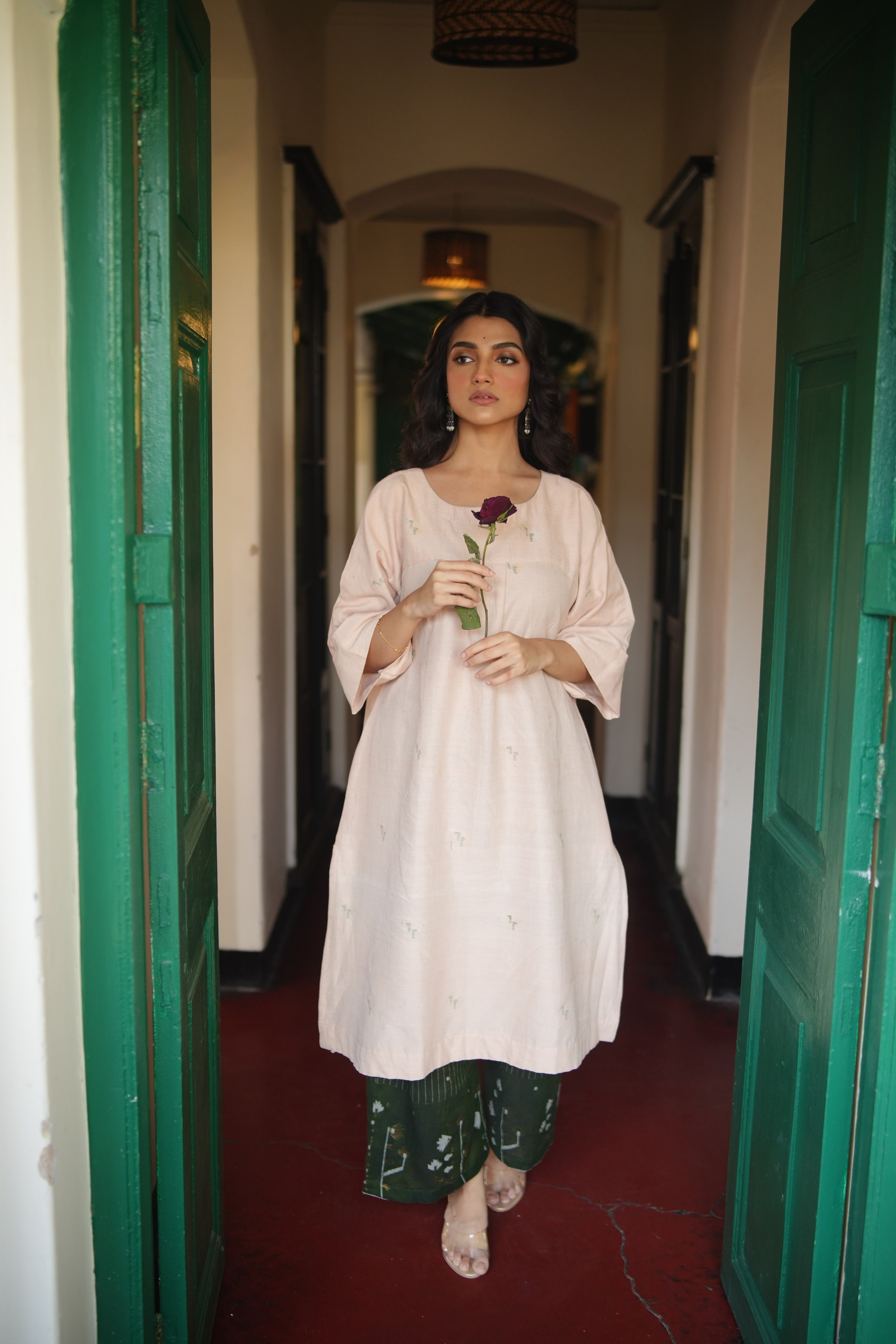 Olive Dusk (Organic Cotton Jamdani Coord)