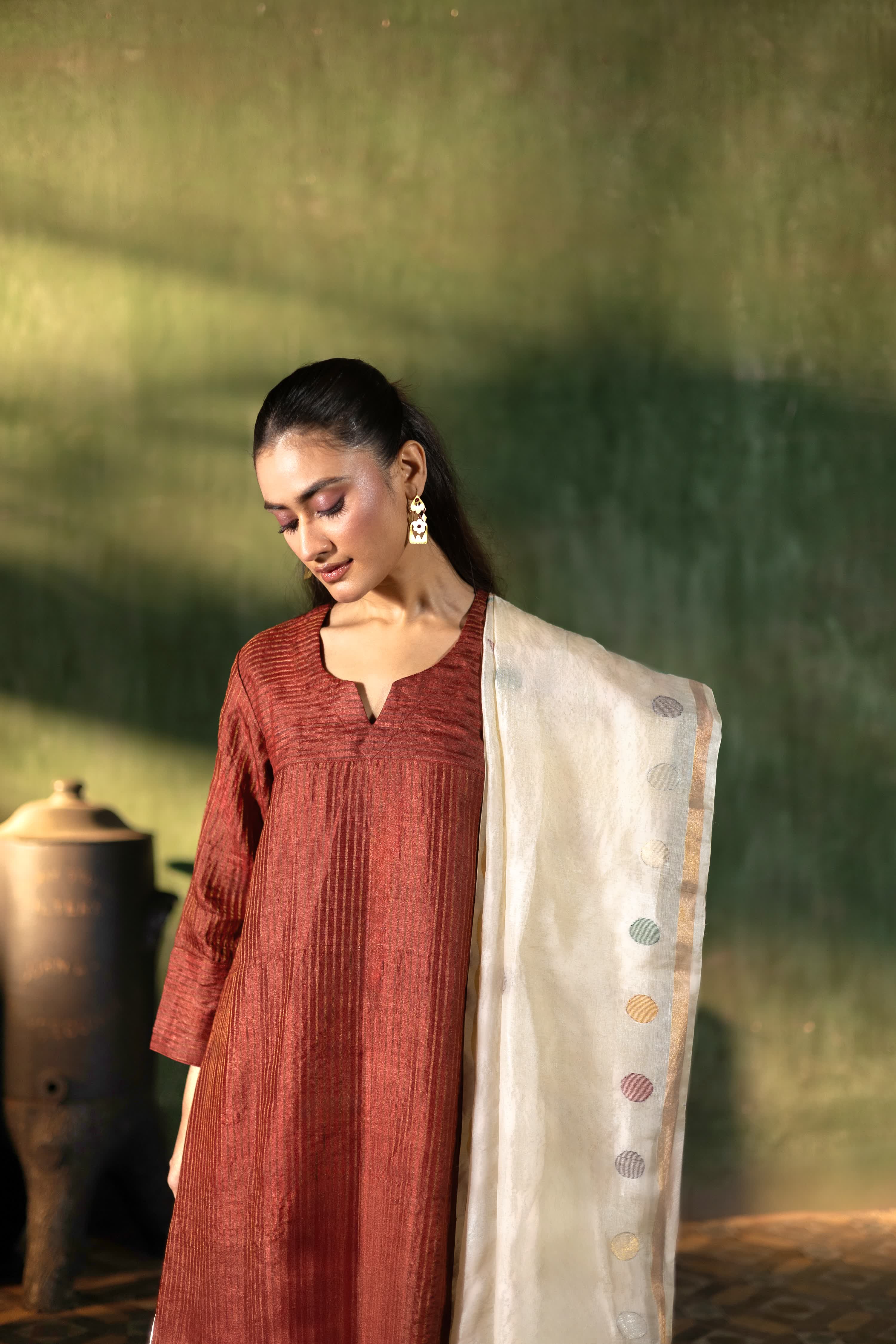 ROOH - Maroon (Silk Jamdani)