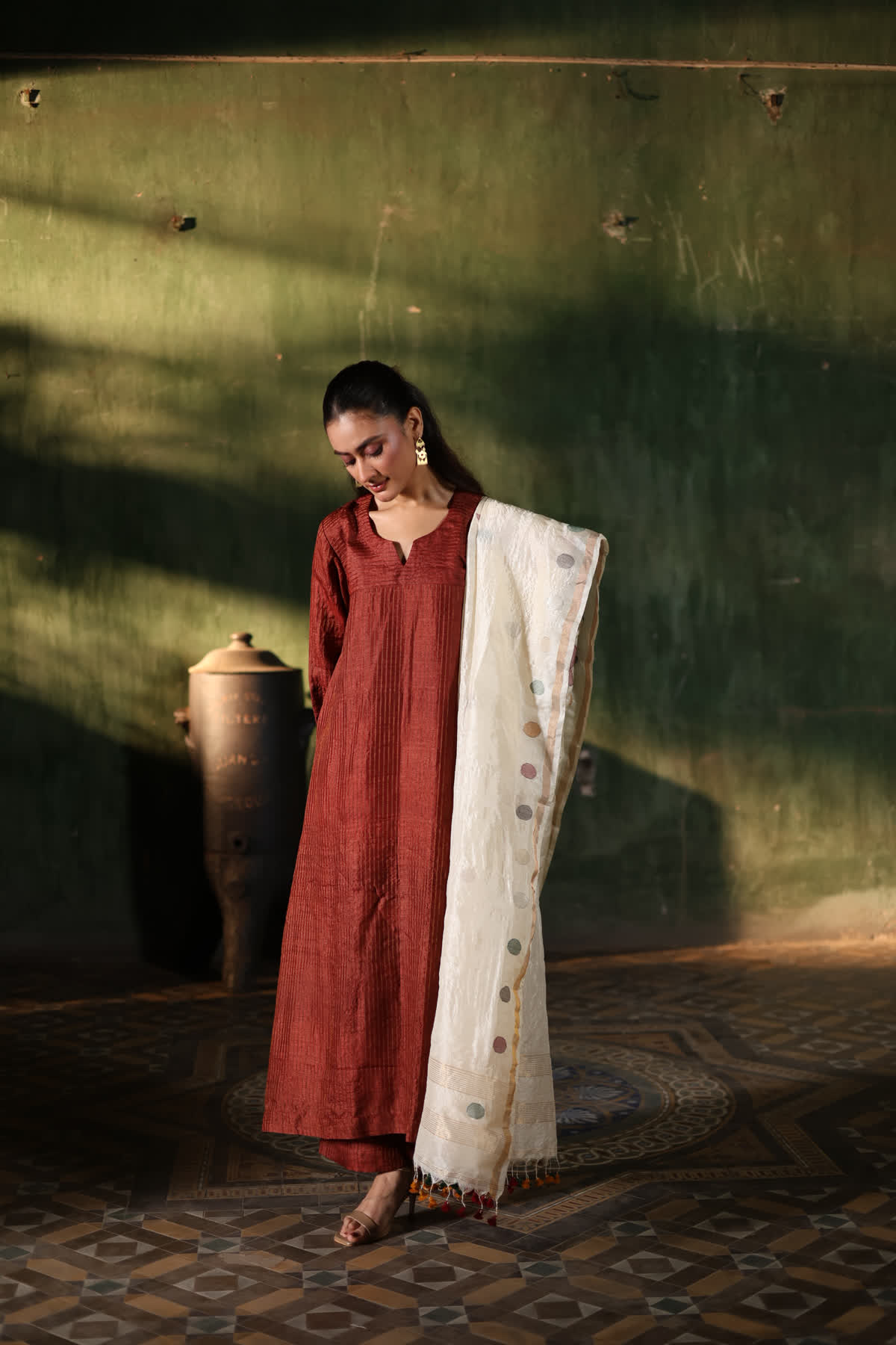 ROOH - Maroon (Silk Jamdani)