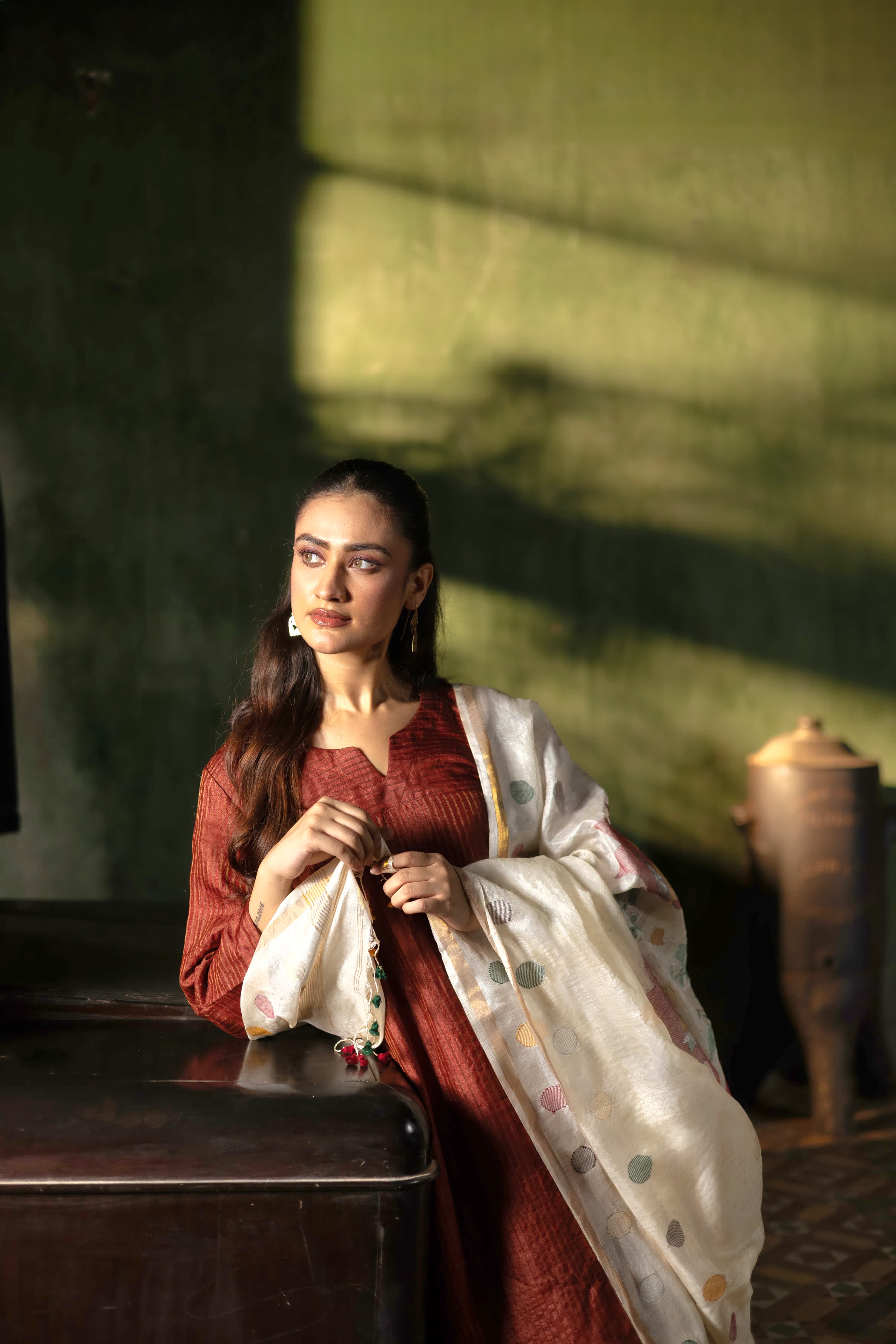 ROOH - Maroon (Silk Jamdani)