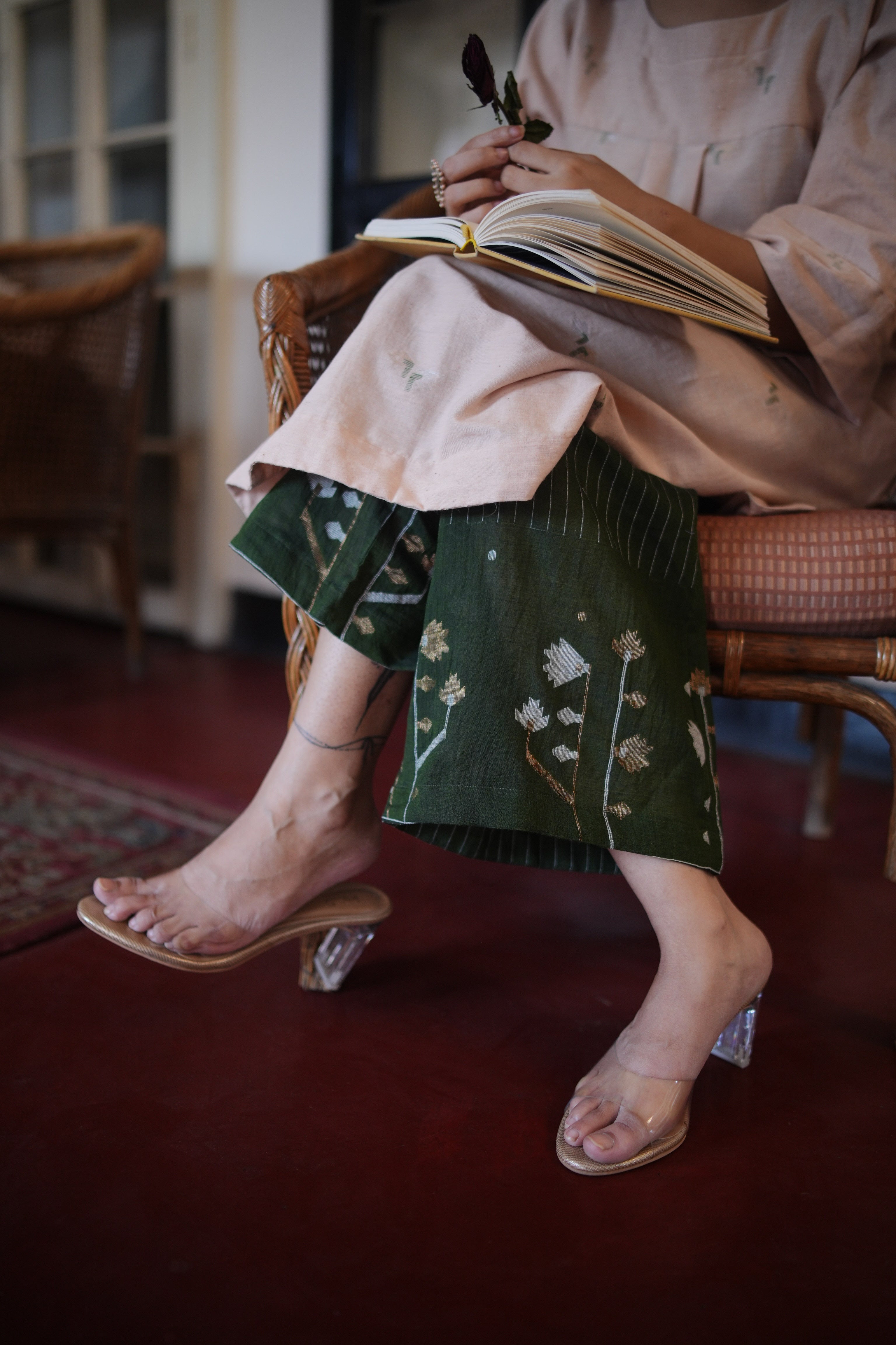 Olive Dusk (Organic Cotton Jamdani Coord)