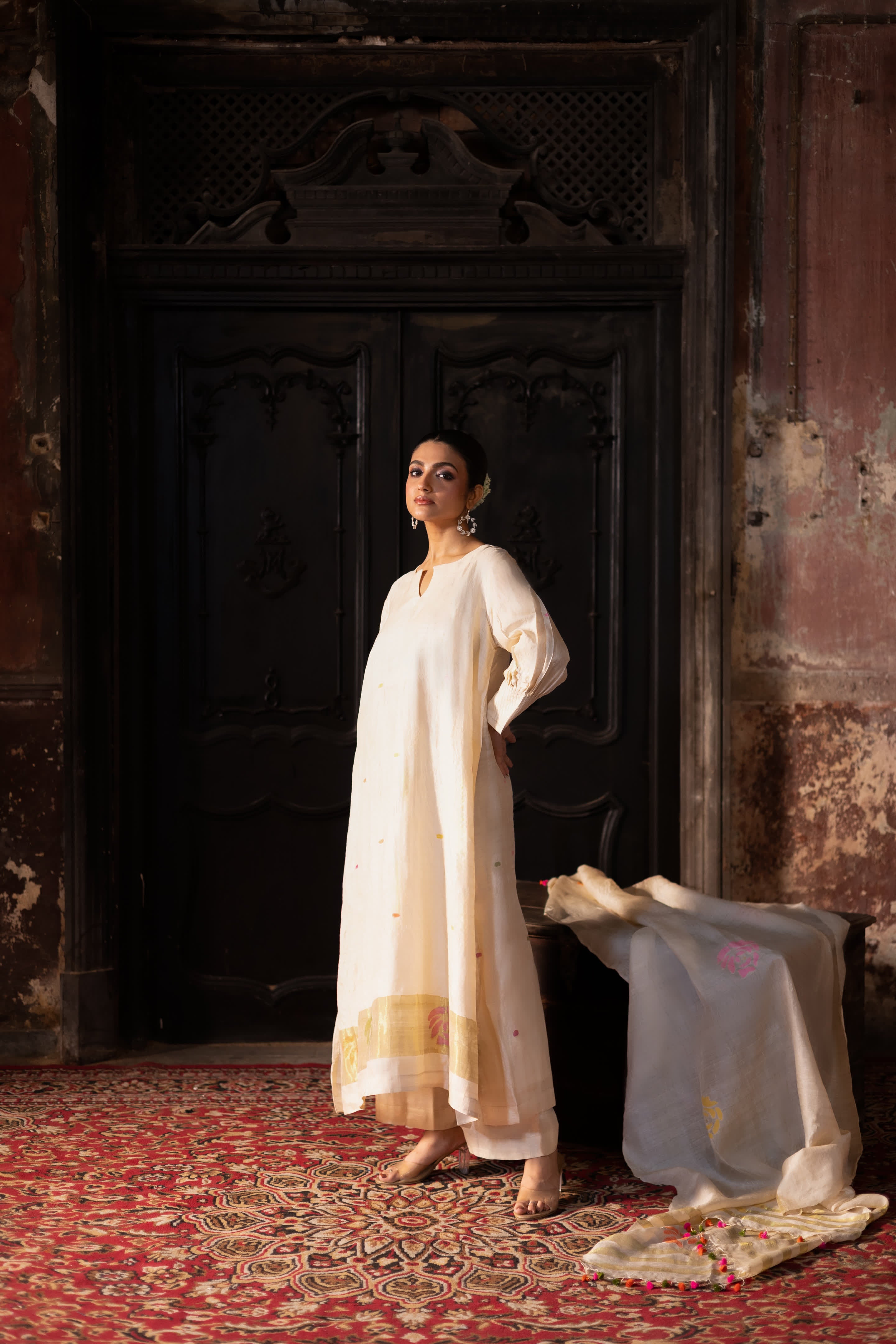 ROOH - Cream (Silk Jamdani)