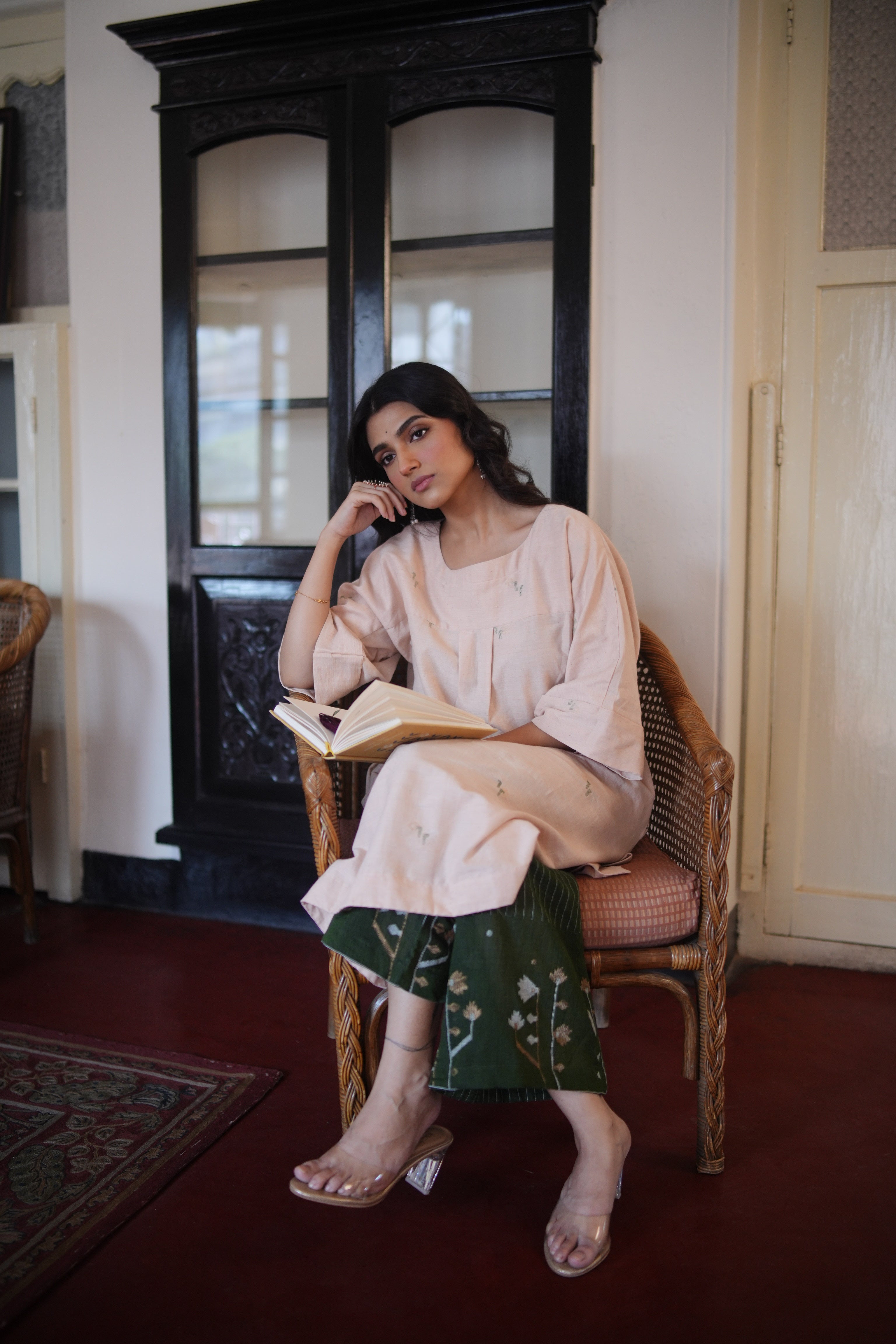 Olive Dusk (Organic Cotton Jamdani Coord)