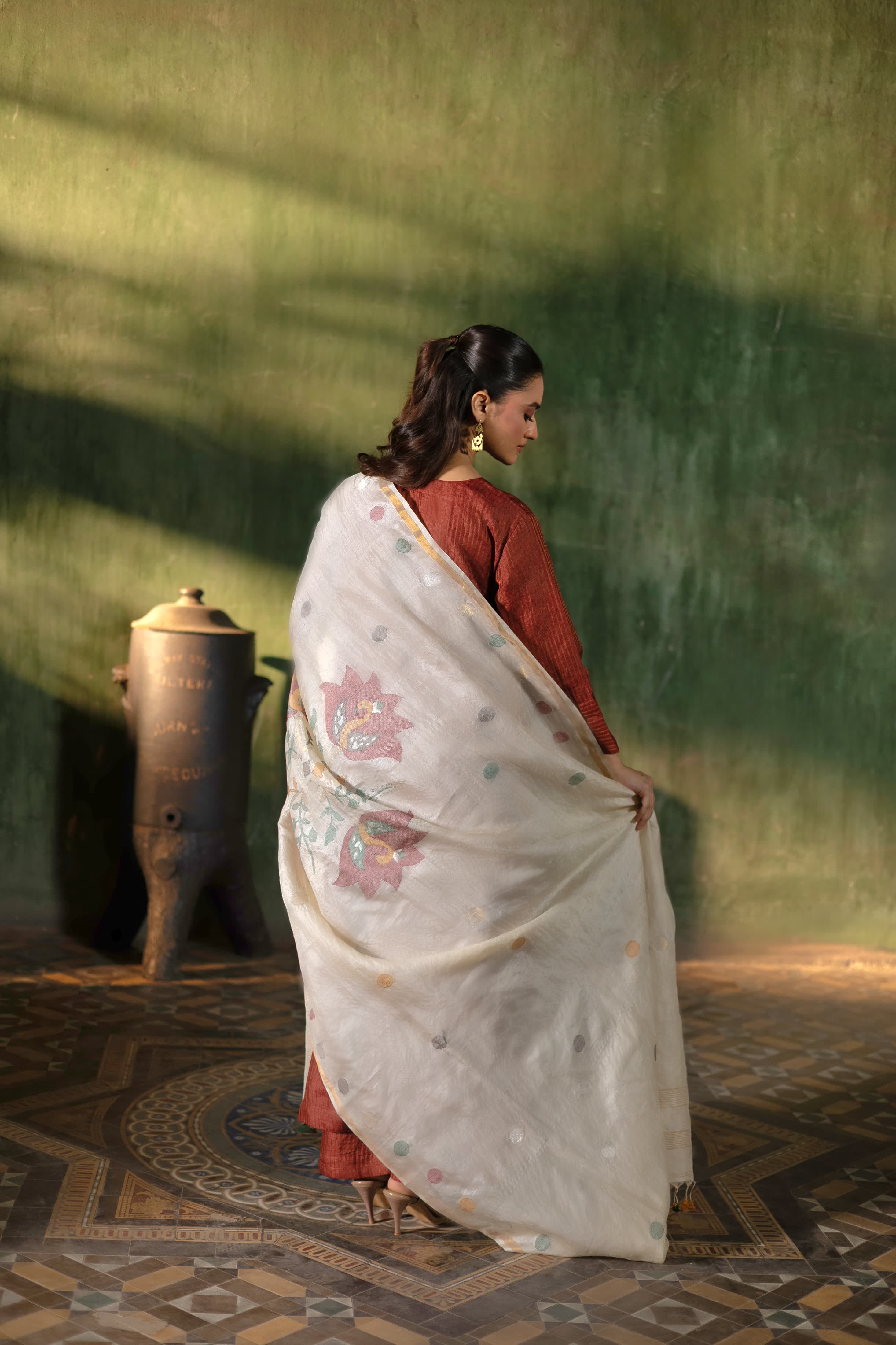 ROOH - Maroon (Silk Jamdani)