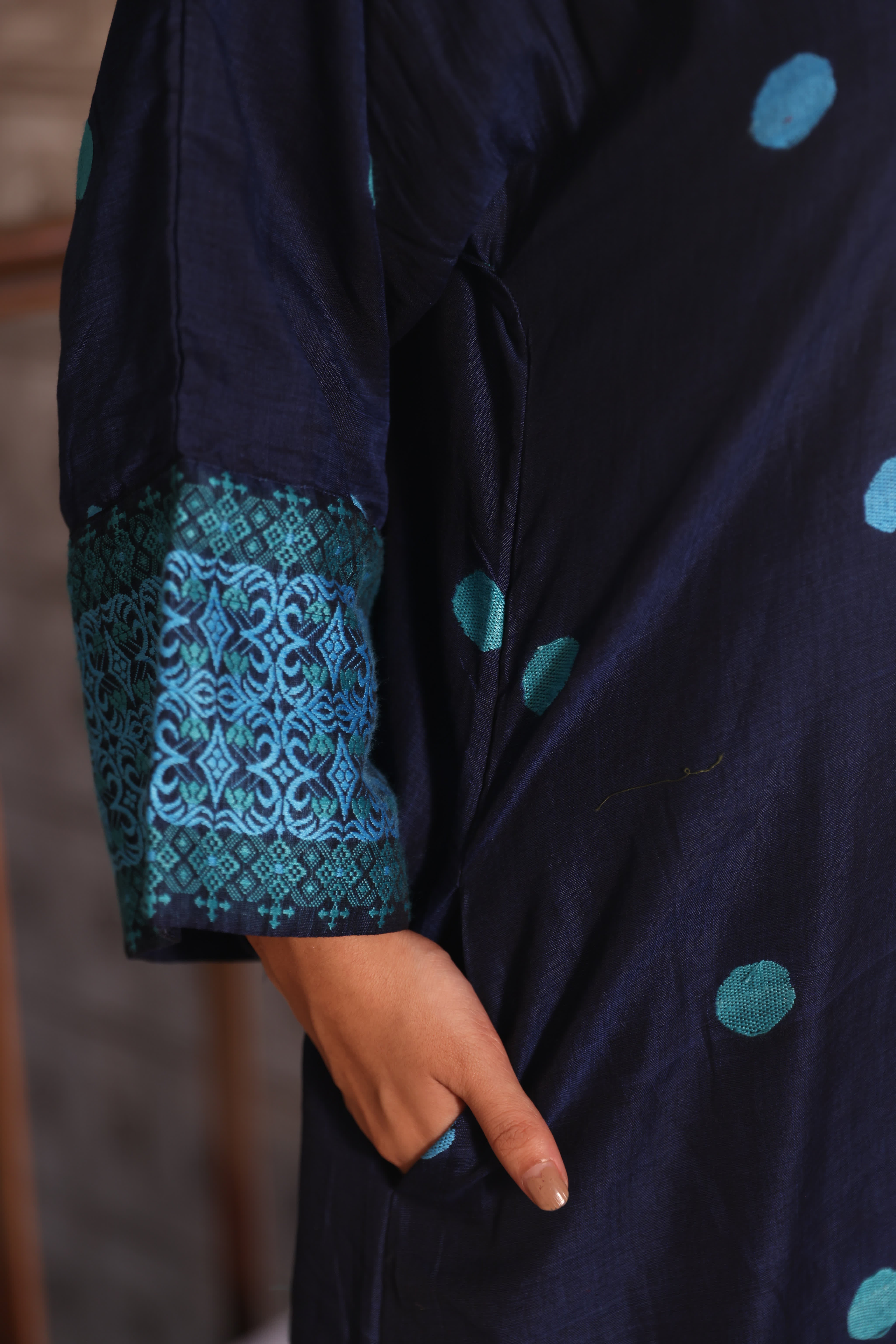 Mekhela - Indigo (Assamese Handloom)
