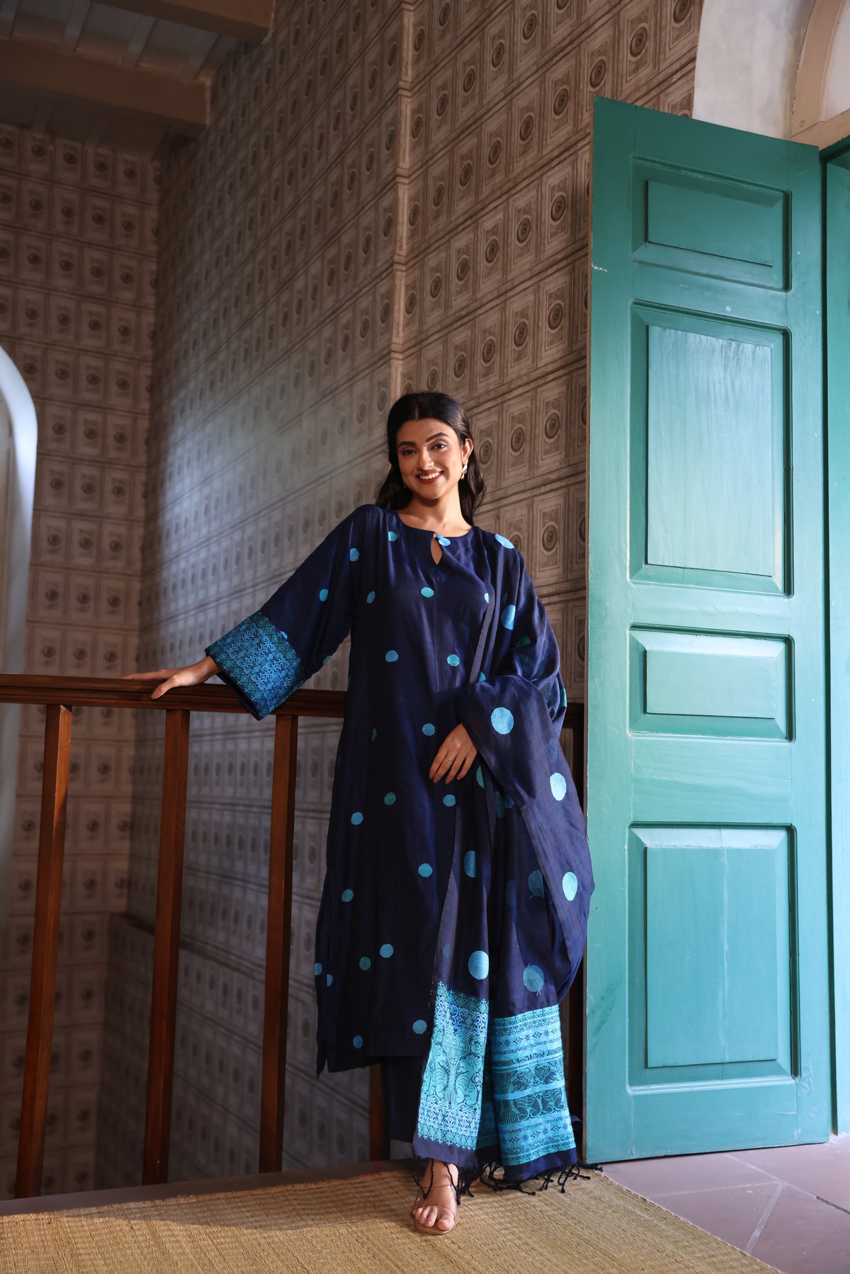 Mekhela - Indigo (Assamese Handloom)