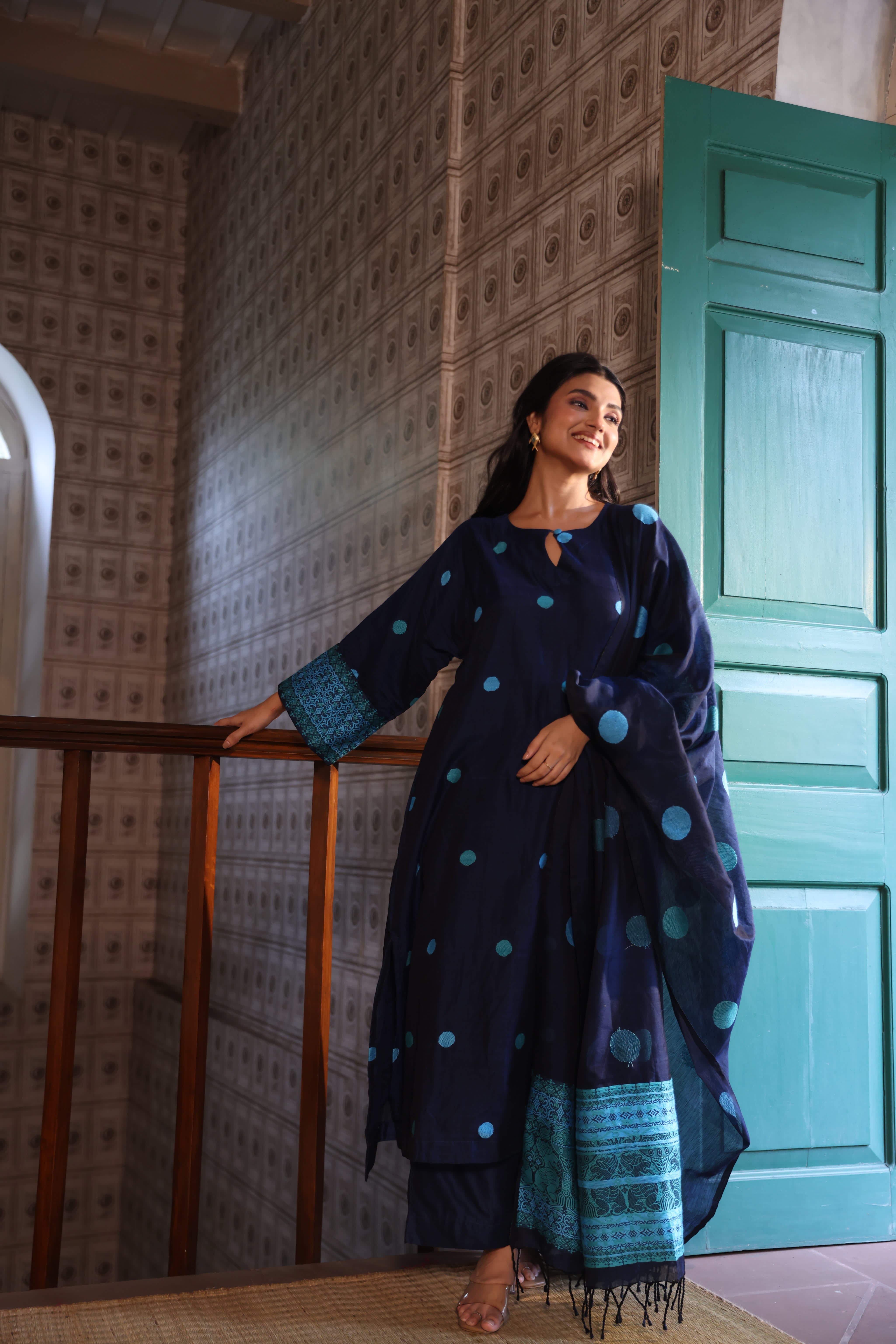 Mekhela - Indigo (Assamese Handloom)