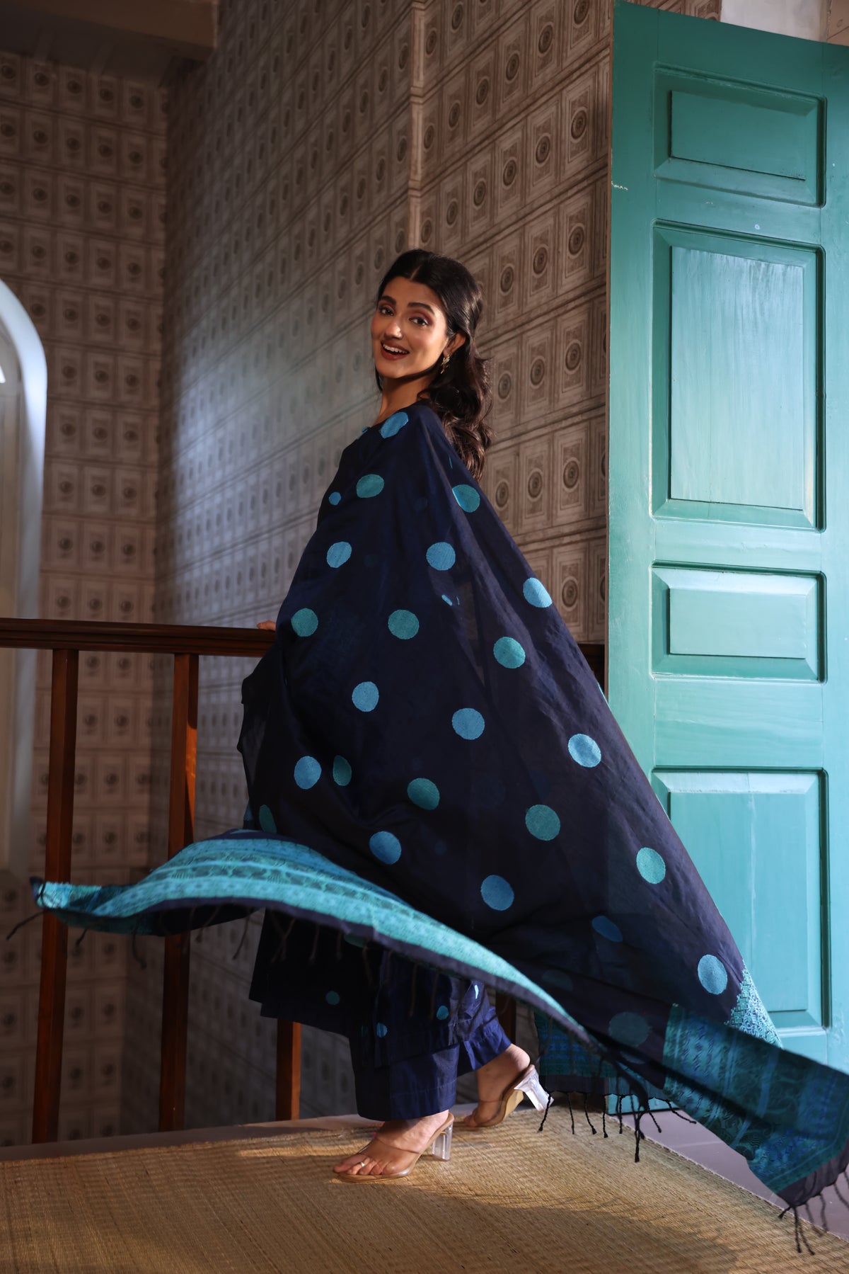 Mekhela - Indigo (Assamese Handloom)