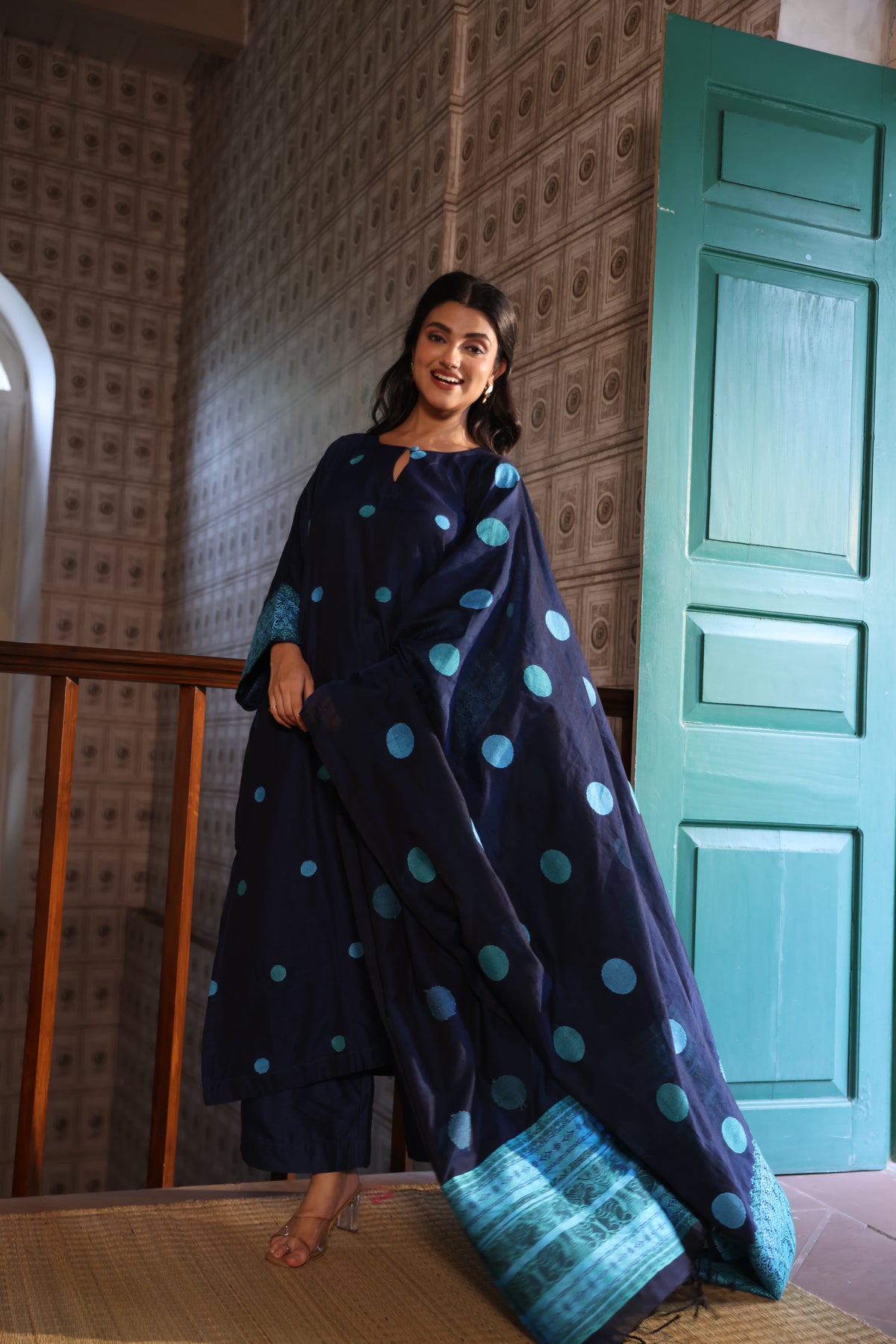 Mekhela - Indigo (Assamese Handloom)