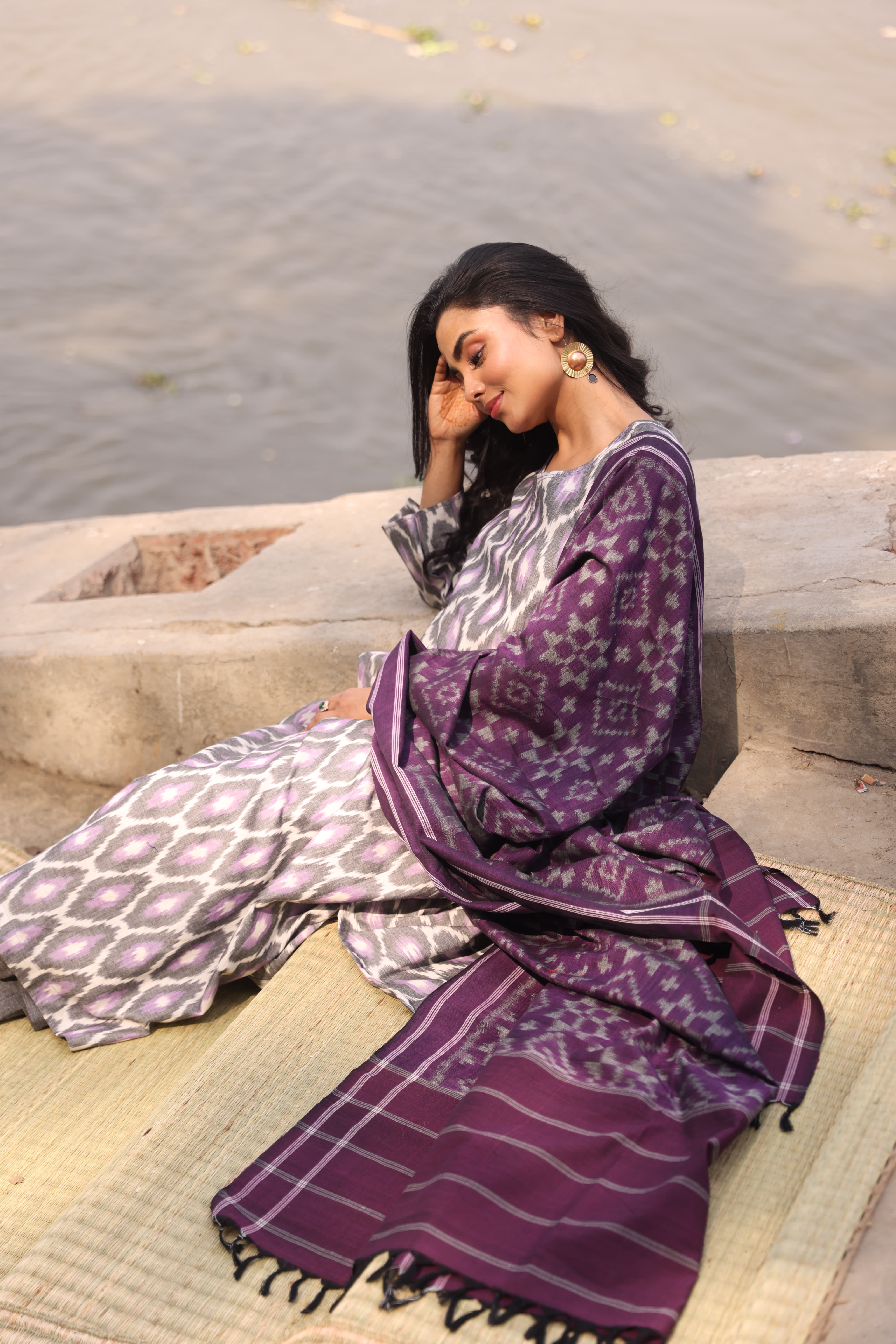 Sahaj - Purple (Ikat Handloom Cotton)