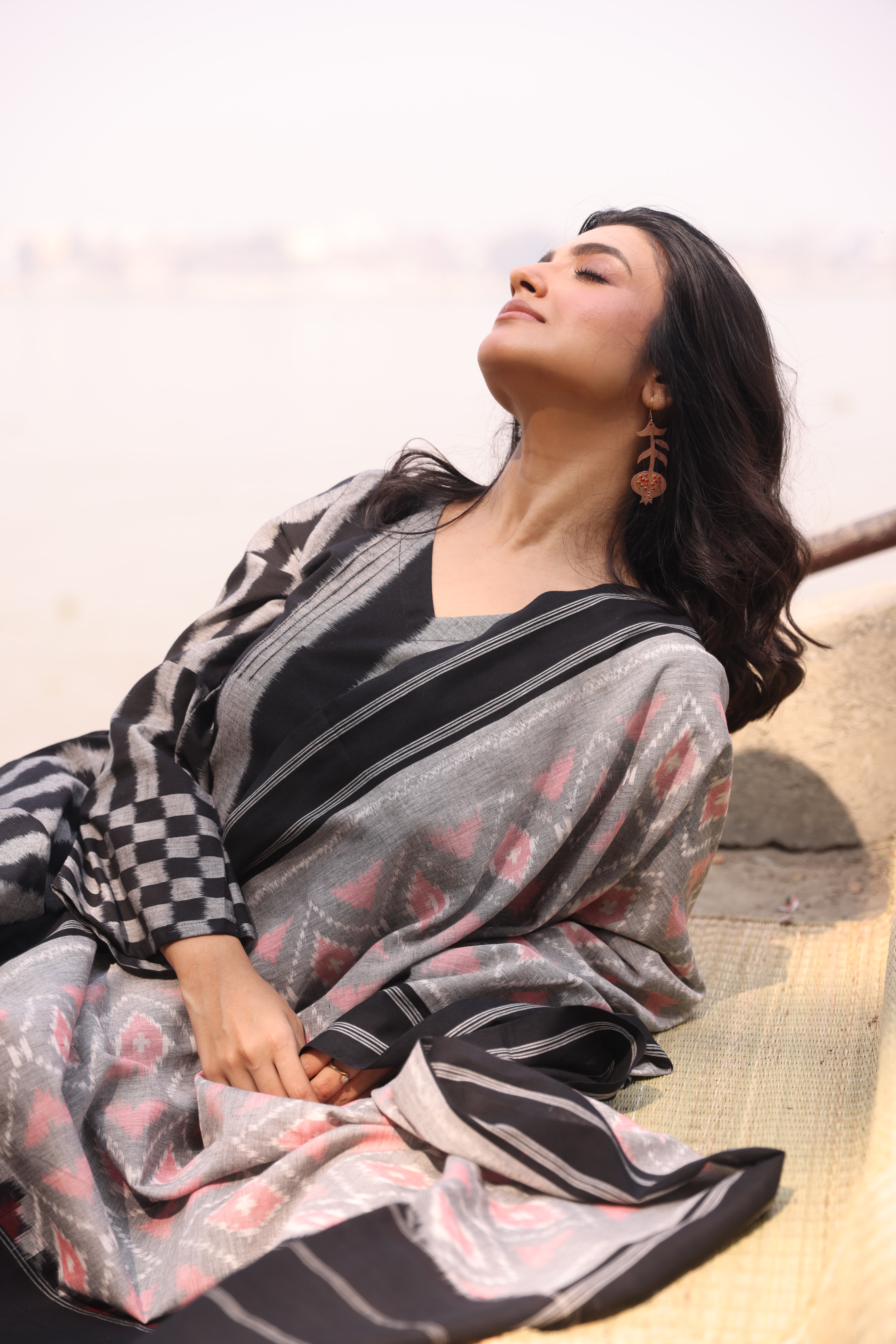 Sahaj - Black Pink (Ikat Handloom Cotton)