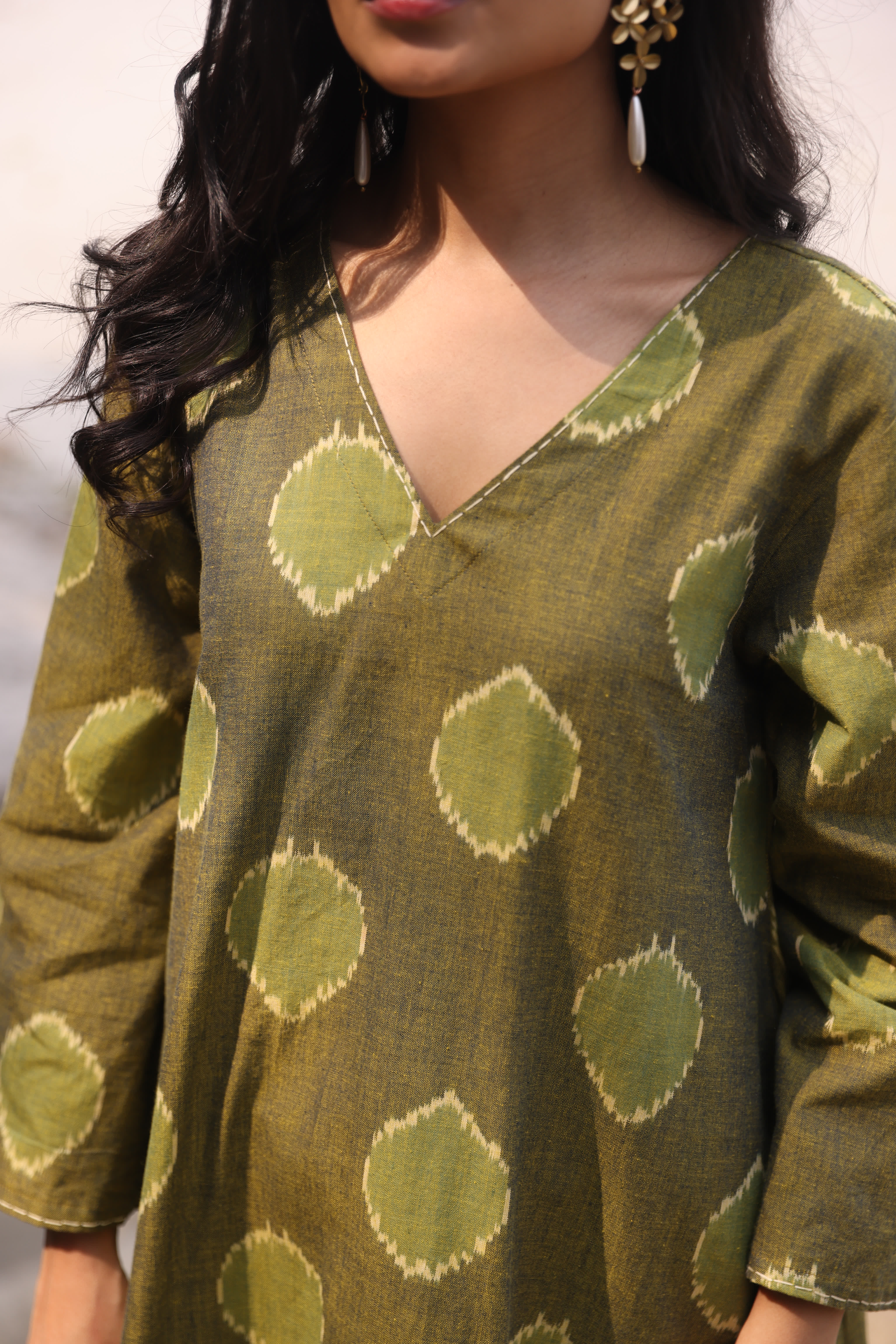 Sahaj - Green (Ikat Handloom Cotton)