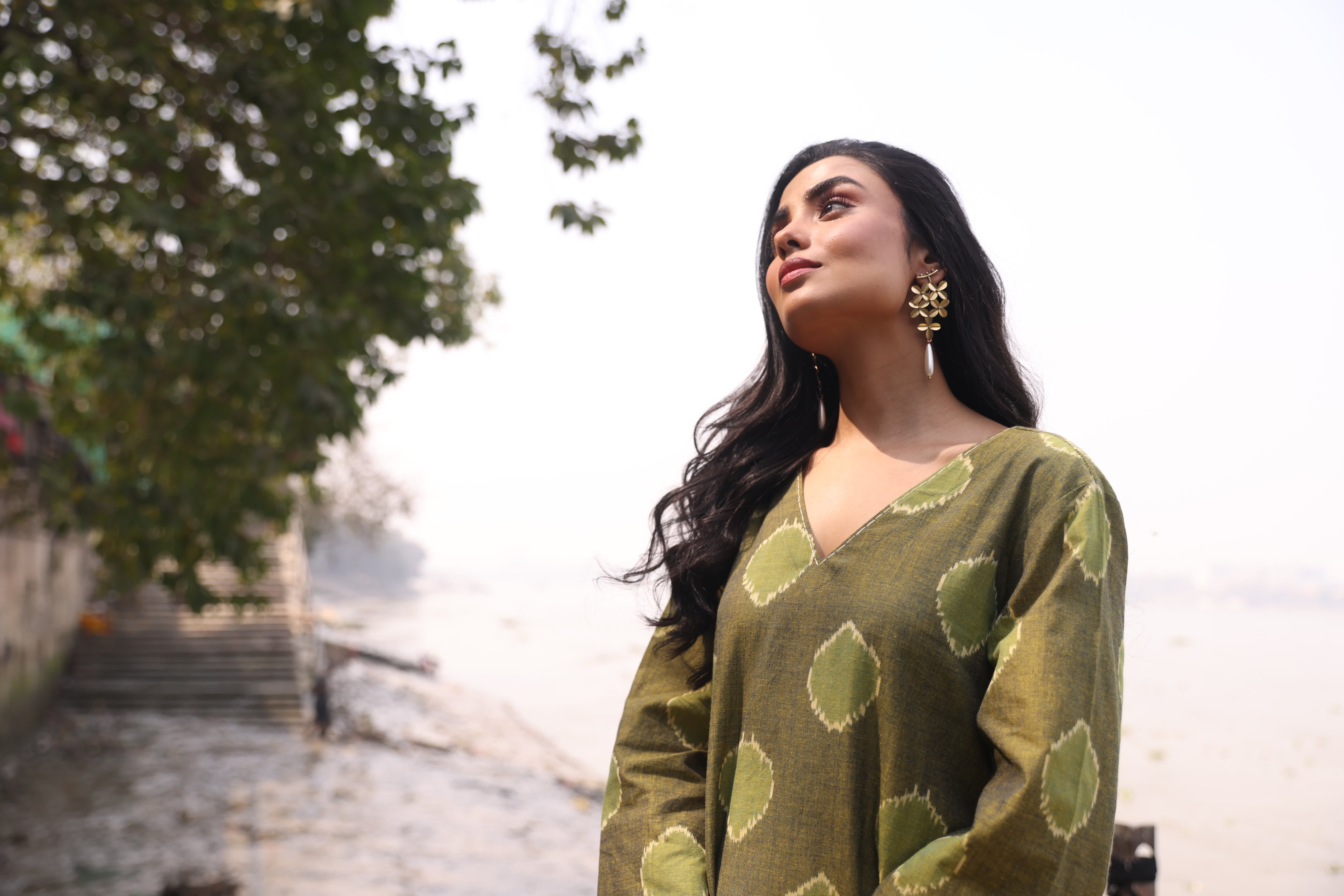 Sahaj - Green (Ikat Handloom Cotton)