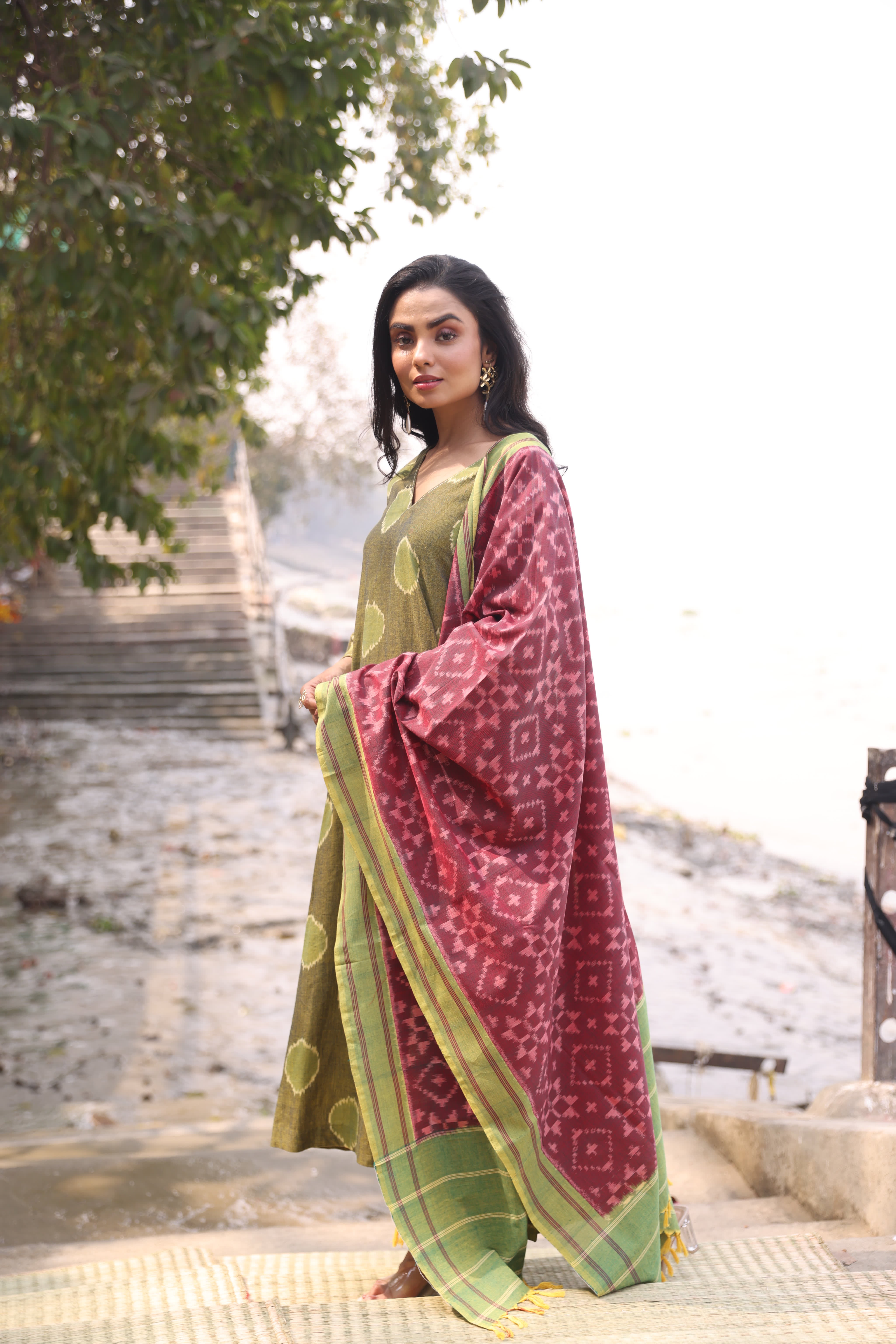 Sahaj - Green (Ikat Handloom Cotton)