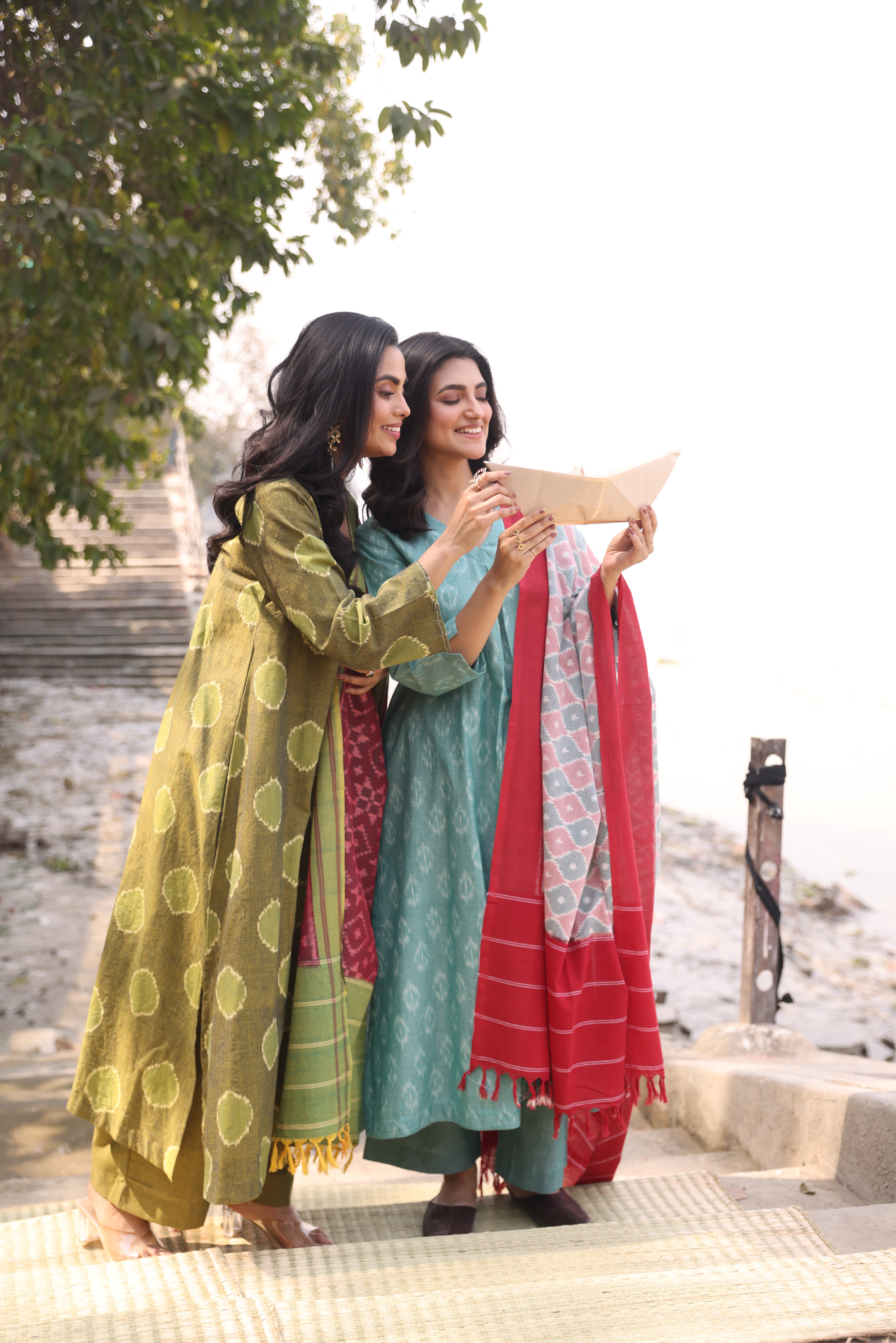 Sahaj - Green (Ikat Handloom Cotton)