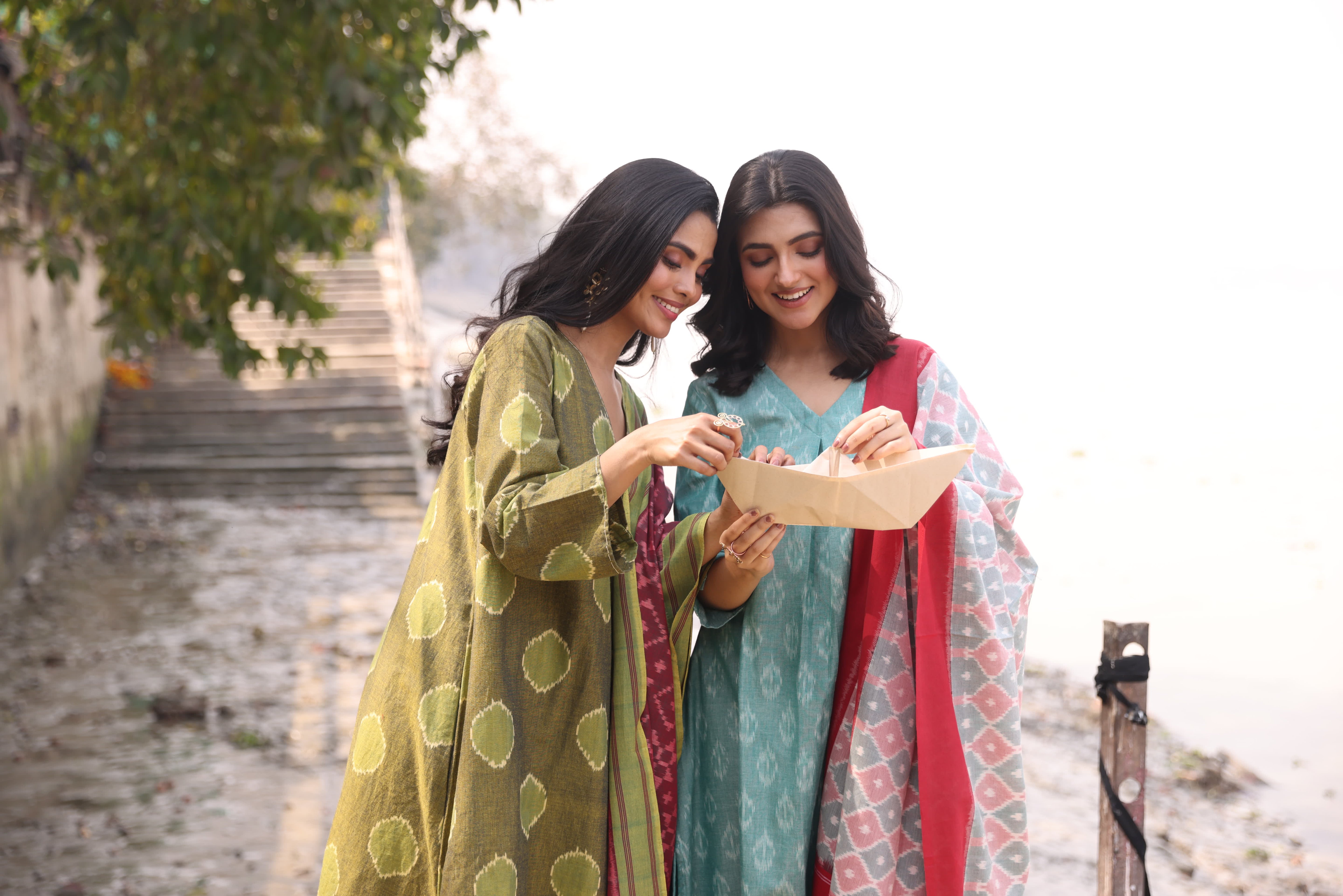 Sahaj - Green (Ikat Handloom Cotton)