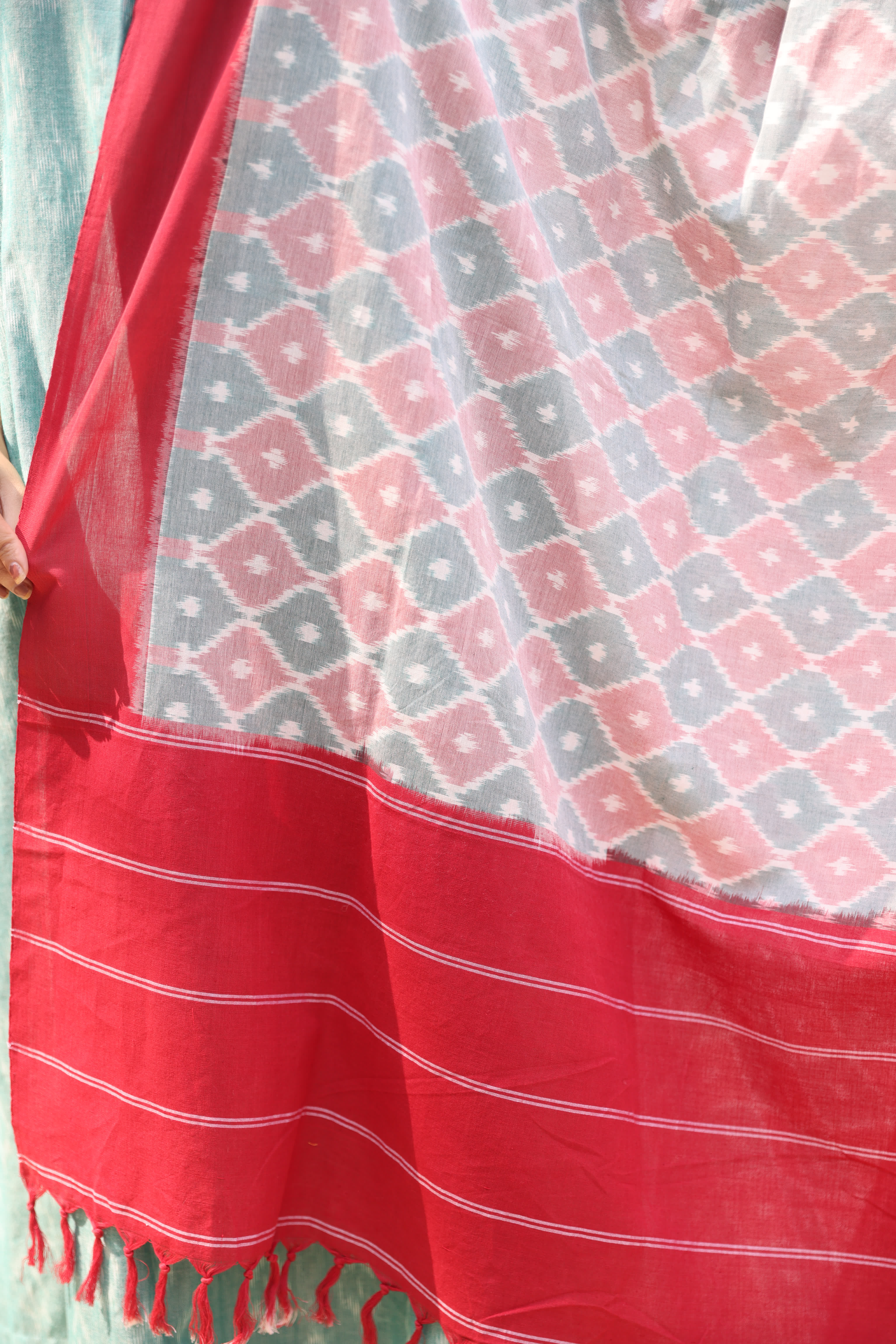 Sahaj - Mint (Ikat Handloom Cotton)